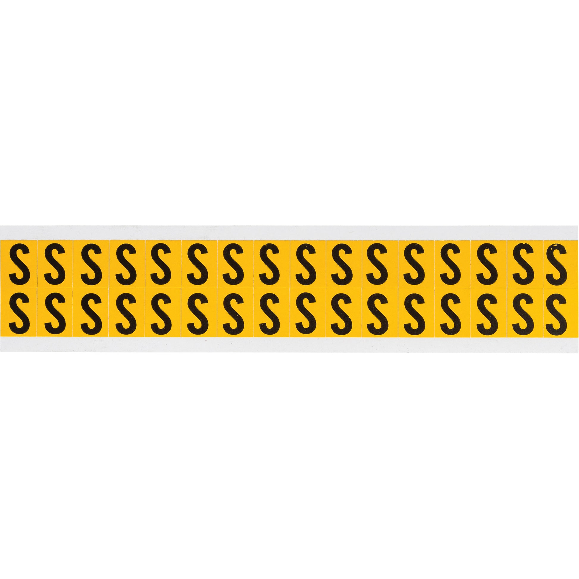 Brady Individual Number & Letter Labels, S, 5/8" H, Black on Yellow