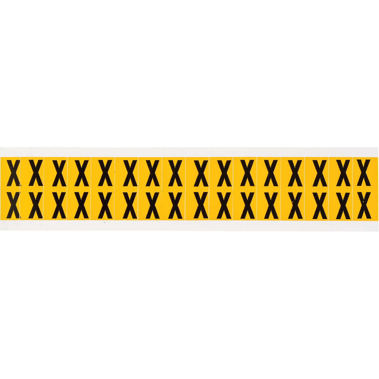 Brady Individual Number & Letter Labels, X, 5/8" H, Black on Yellow