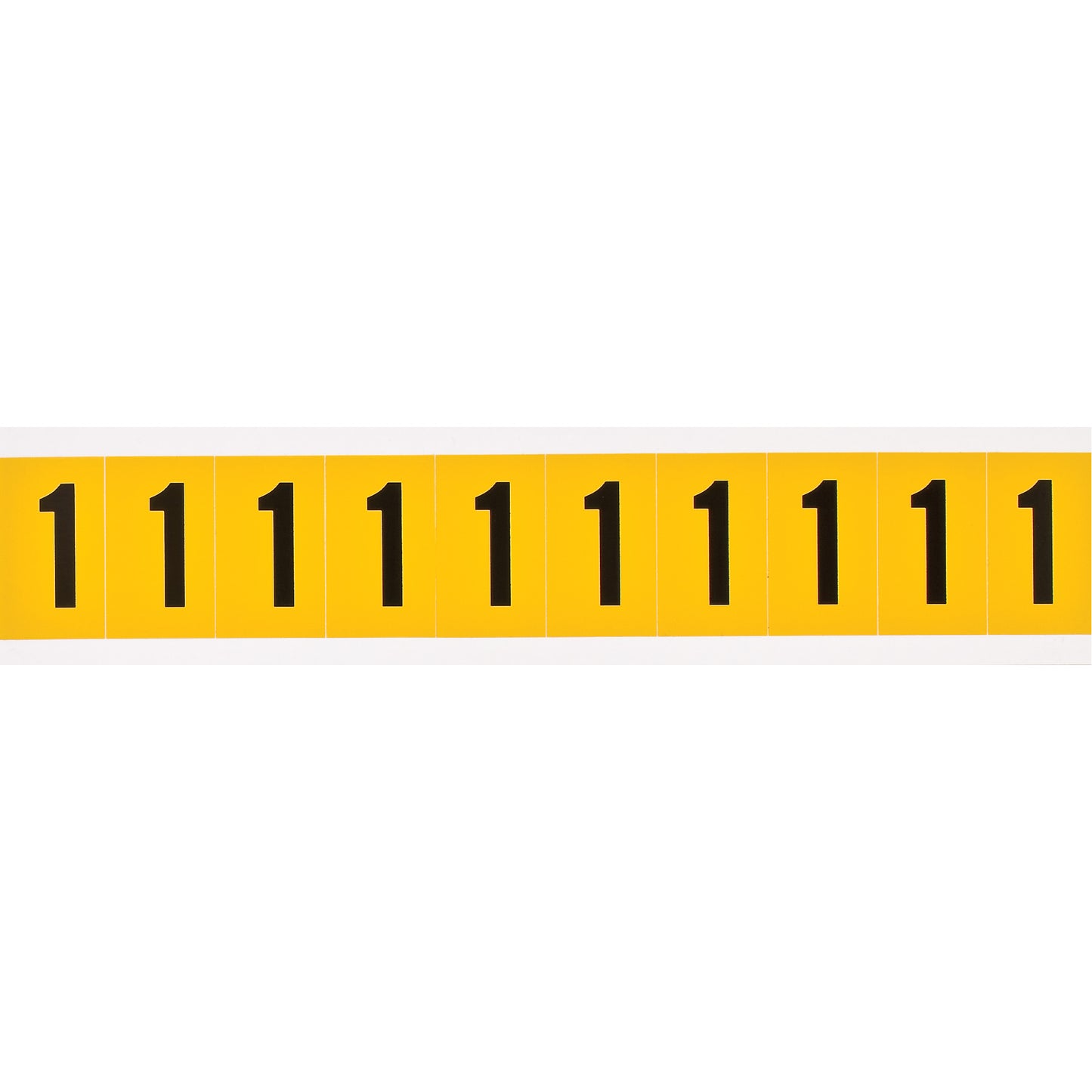 Brady Individual Number and Letter Labels, 1, 1" H, Black on Yellow