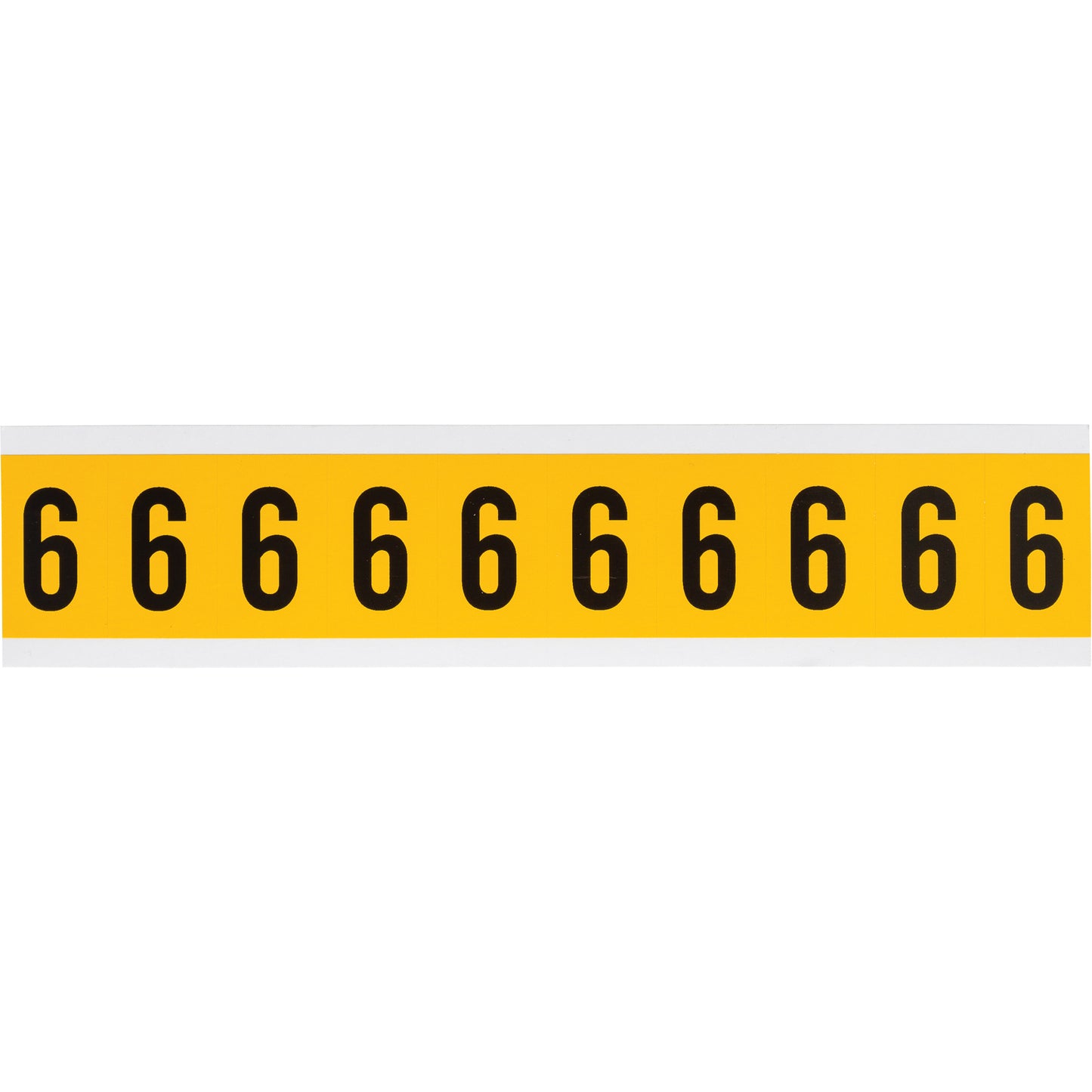 Brady Individual Number and Letter Labels, 6, 1" H, Black on Yellow