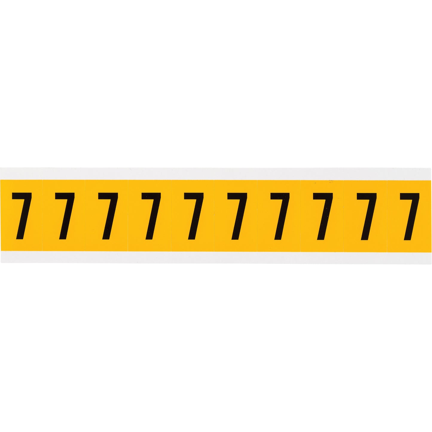 Brady Individual Number and Letter Label, 7, 1" H, Black on Yellow