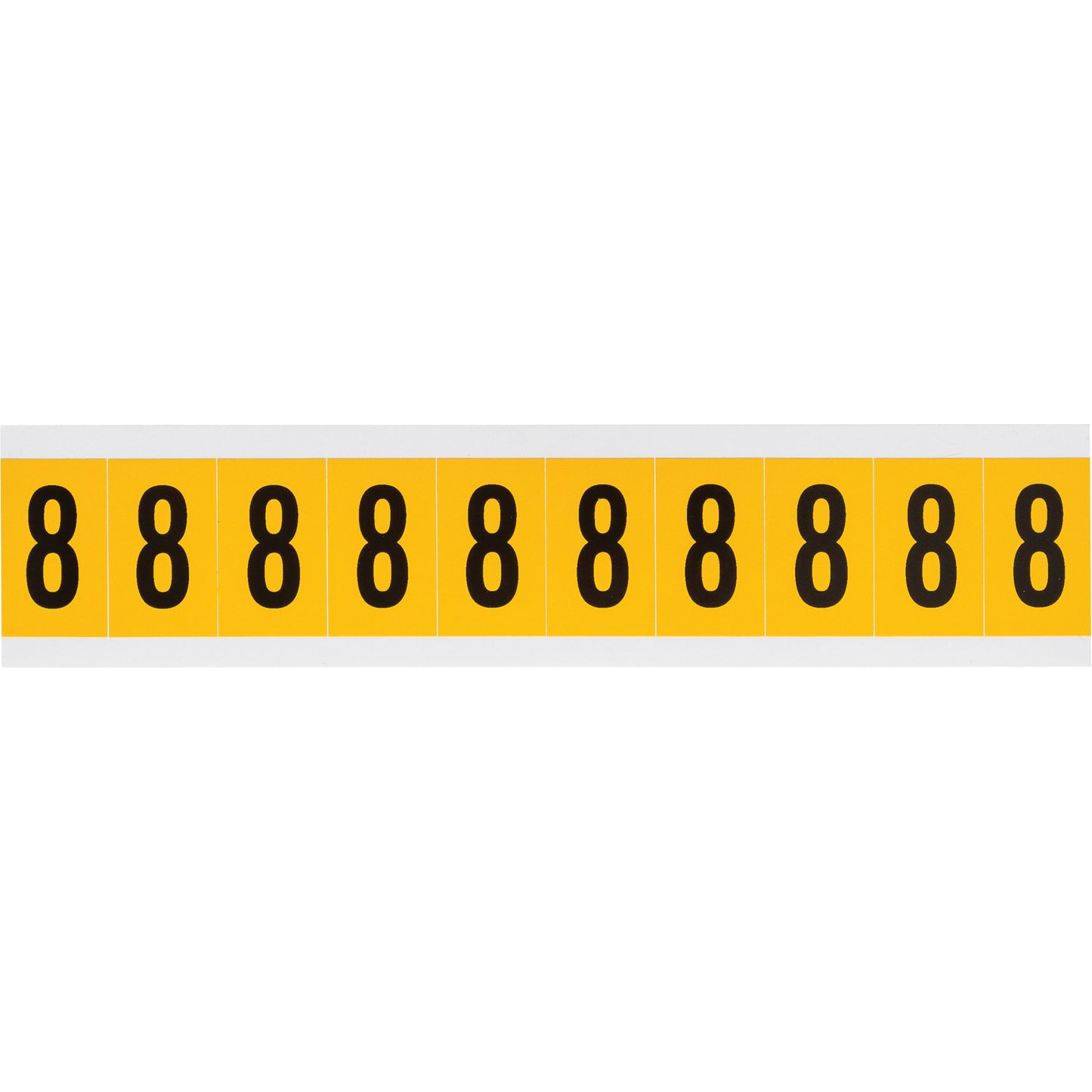 Brady Individual Number and Letter Labels, 8, 1" H, Black on Yellow