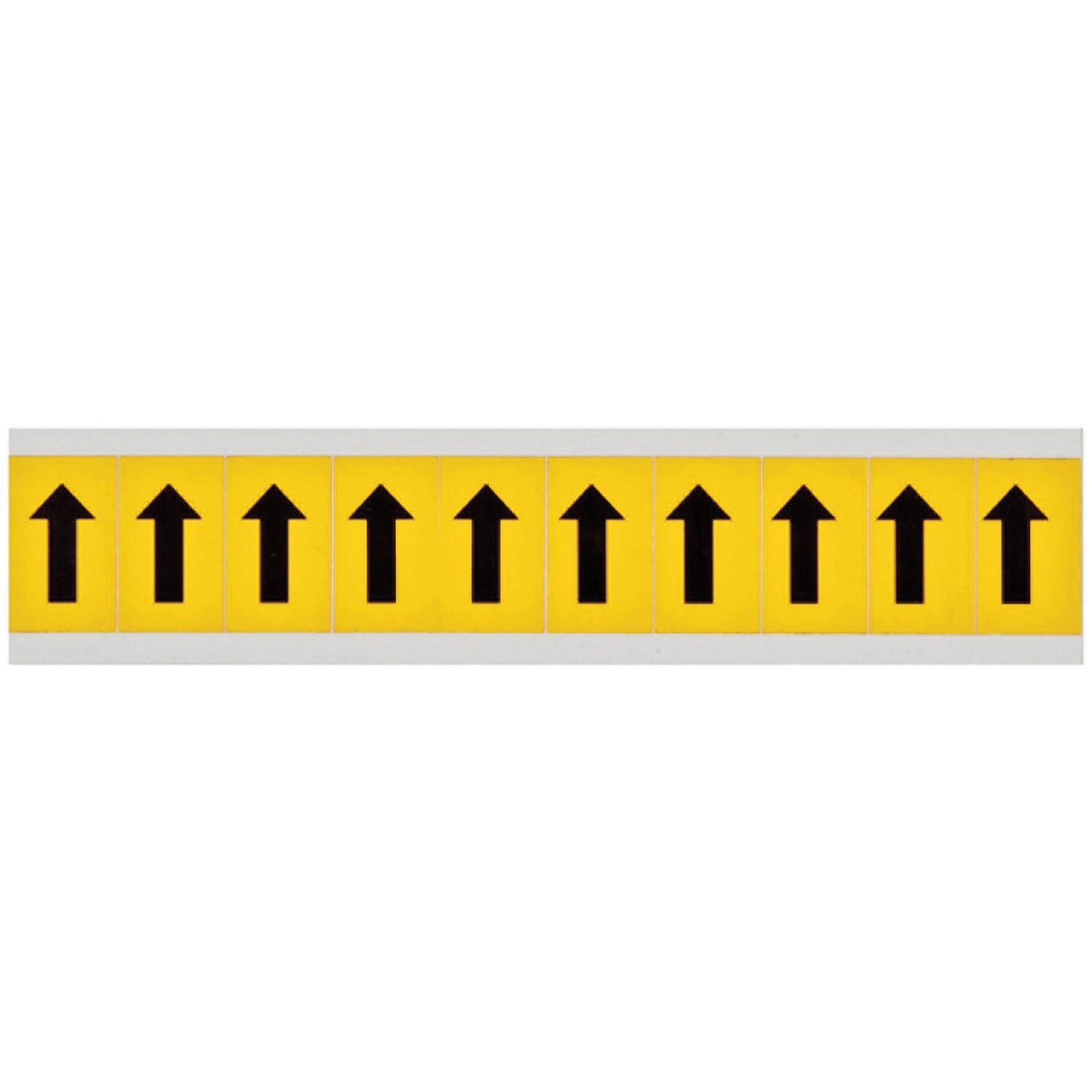 Brady Individual Number and Letter Labels, Arrow Symbol, 1" H, Black on Yellow