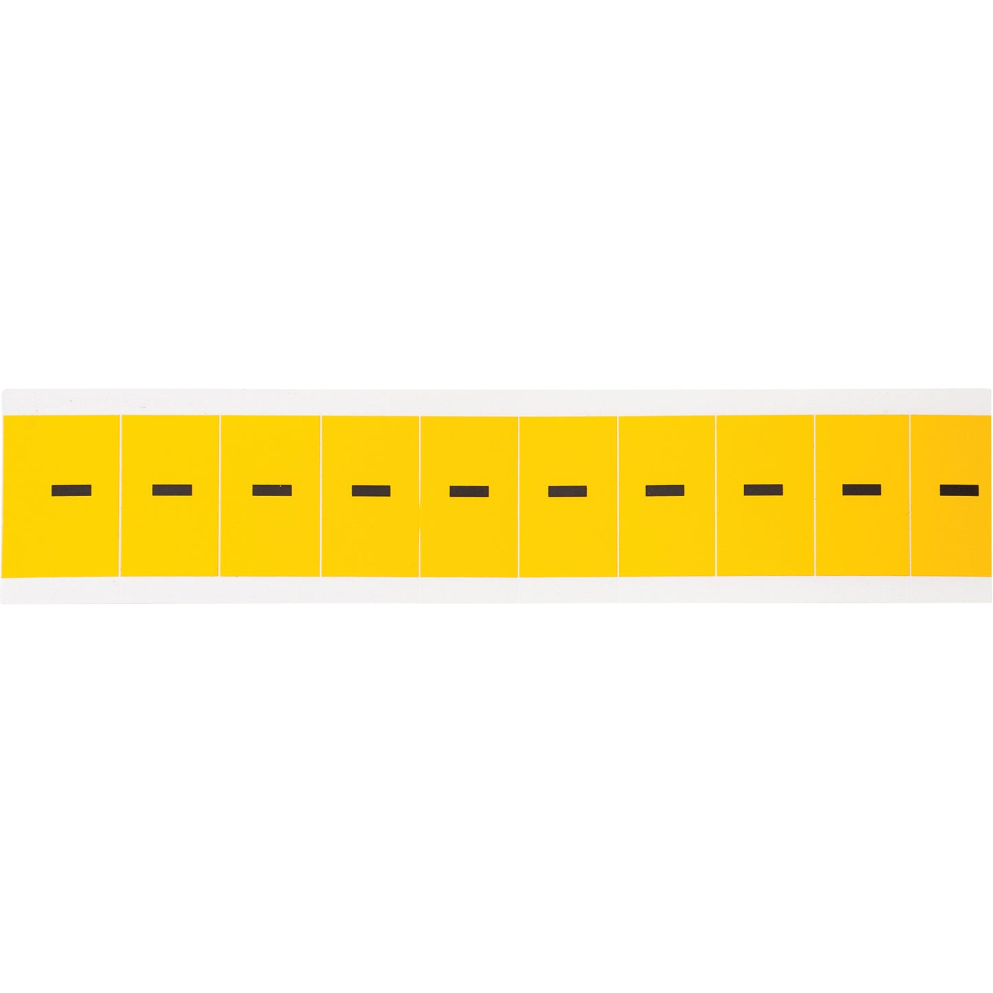Brady Individual Number & Letter Labels, Dash (-), 1" H, Black on Yellow
