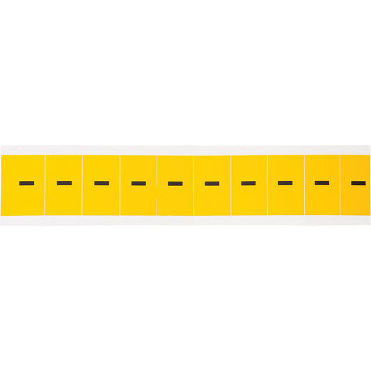 Brady Individual Number & Letter Labels, Dash (-), 1" H, Black on Yellow