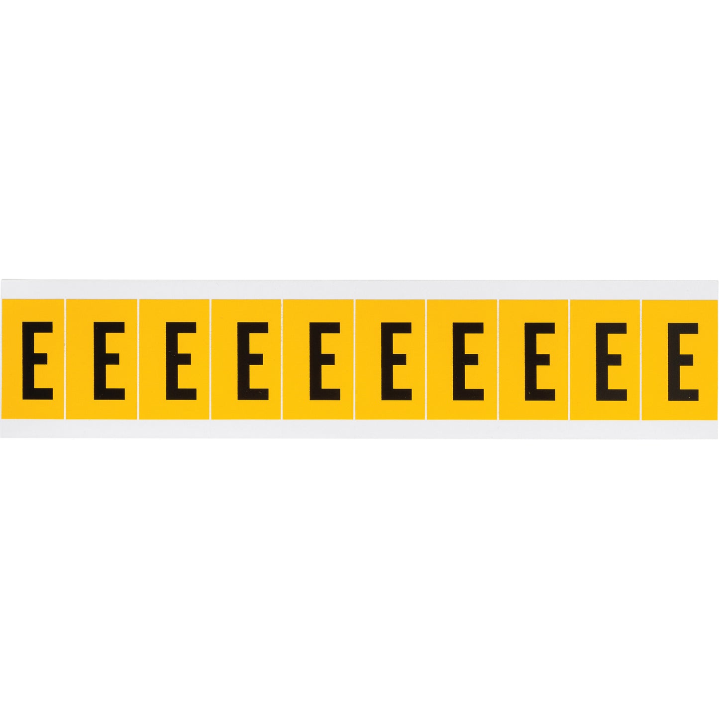 Brady Individual Number and Letter Labels, E, 1" H, Black on Yellow