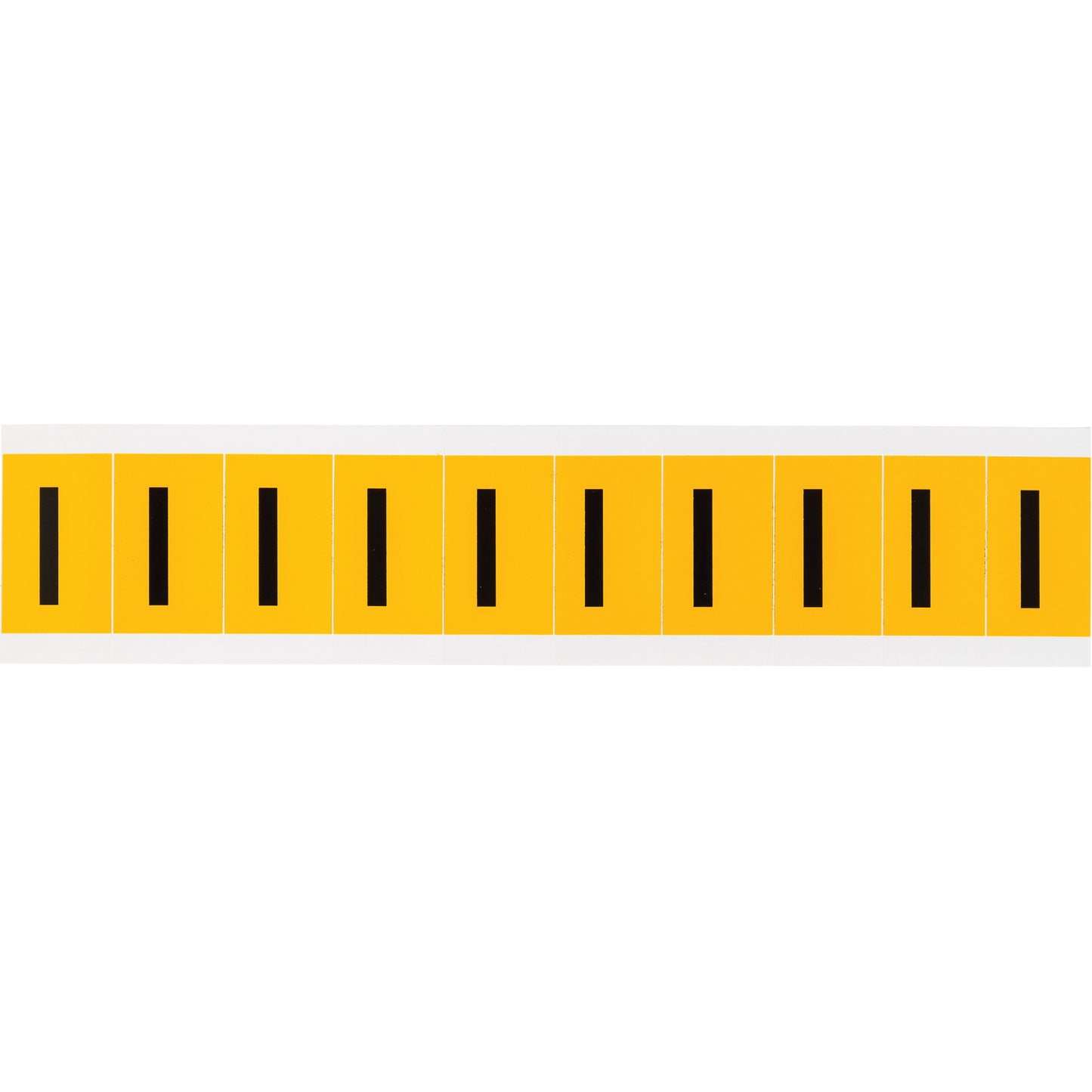 Brady Individual Number and Letter Labels, I, 1" H, Black on Yellow