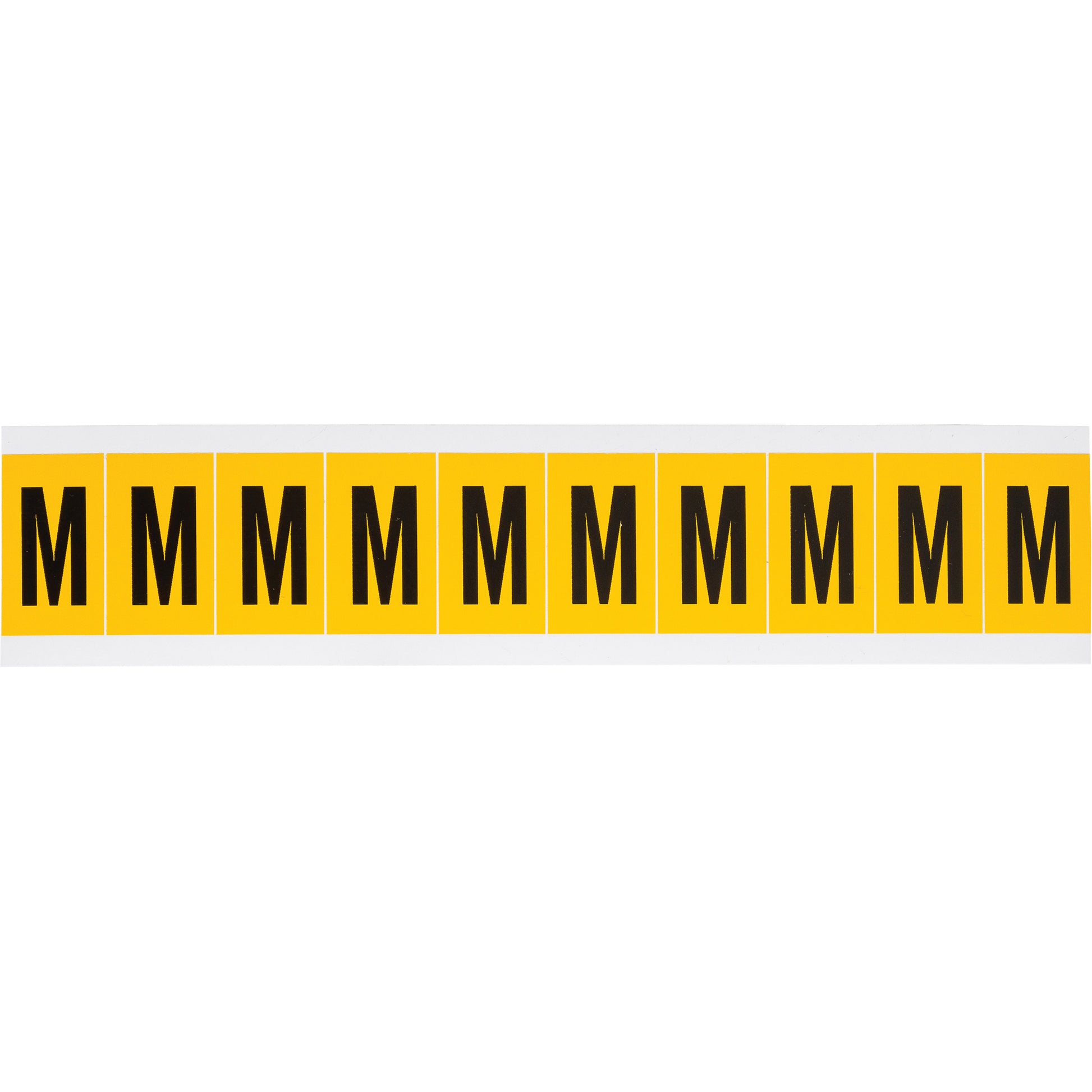 Brady Individual Number & Letter Labels, M, 1" H, Black on Yellow