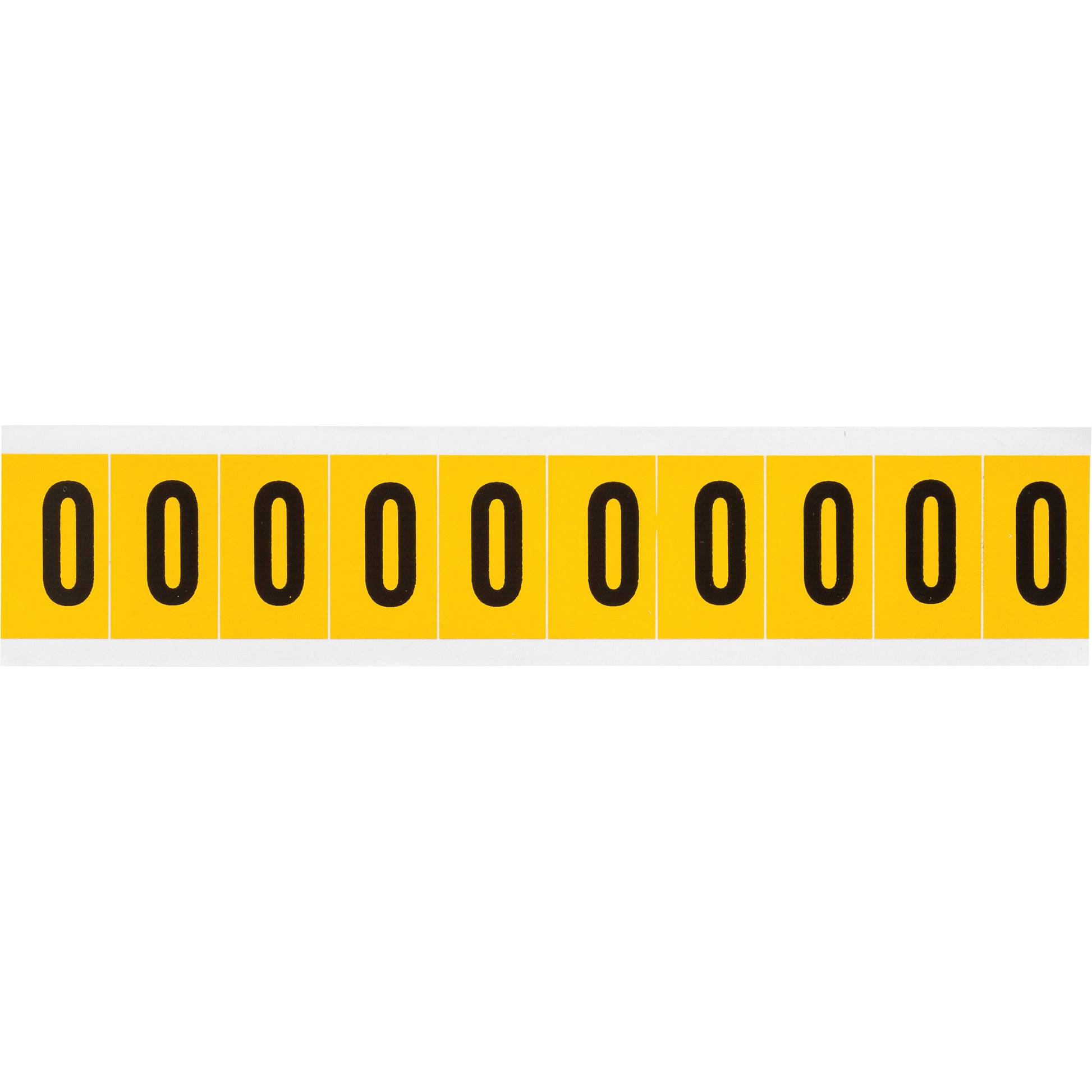 Brady Individual Number & Letter Labels, O, 1" H, Black on Yellow