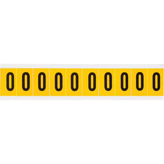 Brady Individual Number & Letter Labels, O, 1" H, Black on Yellow