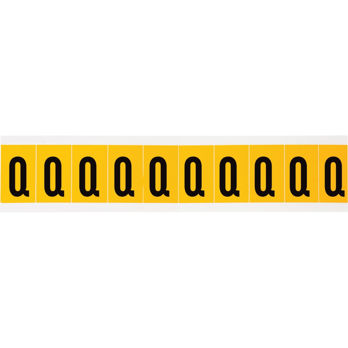 Brady Individual Number & Letter Labels, Q, 1" H, Black on Yellow