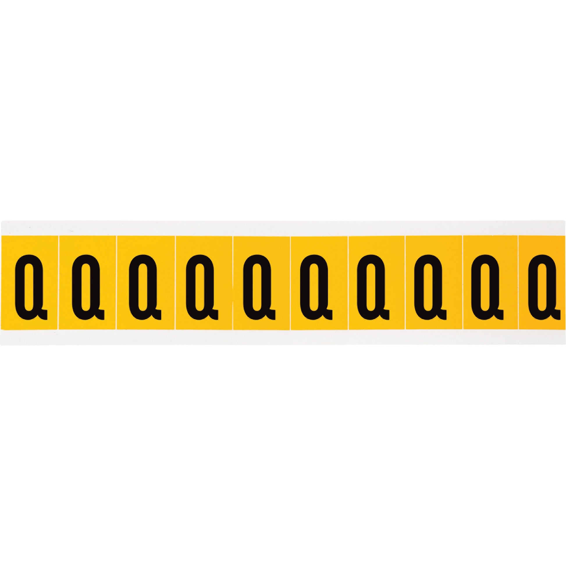 Brady Individual Number & Letter Labels, Q, 1" H, Black on Yellow