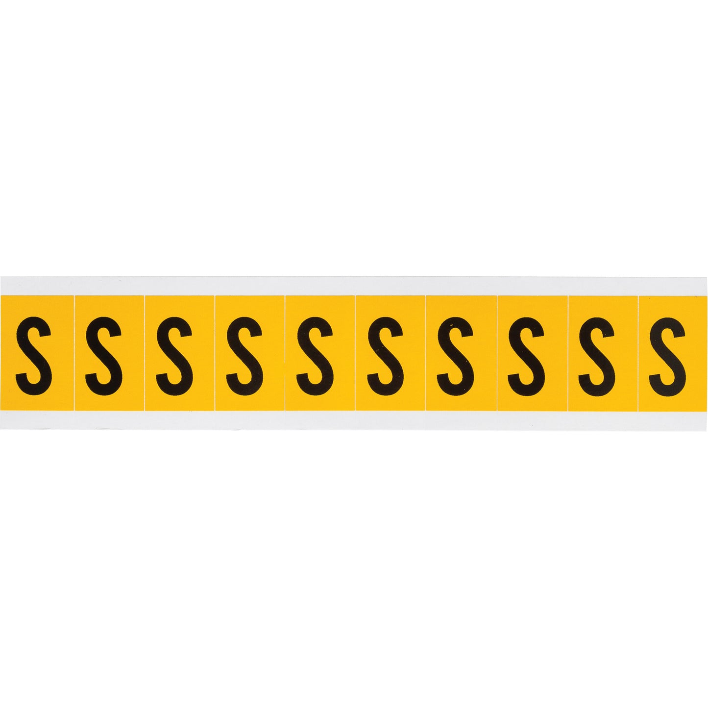 Brady Individual Number & Letter Labels, S, 1" H, Black on Yellow