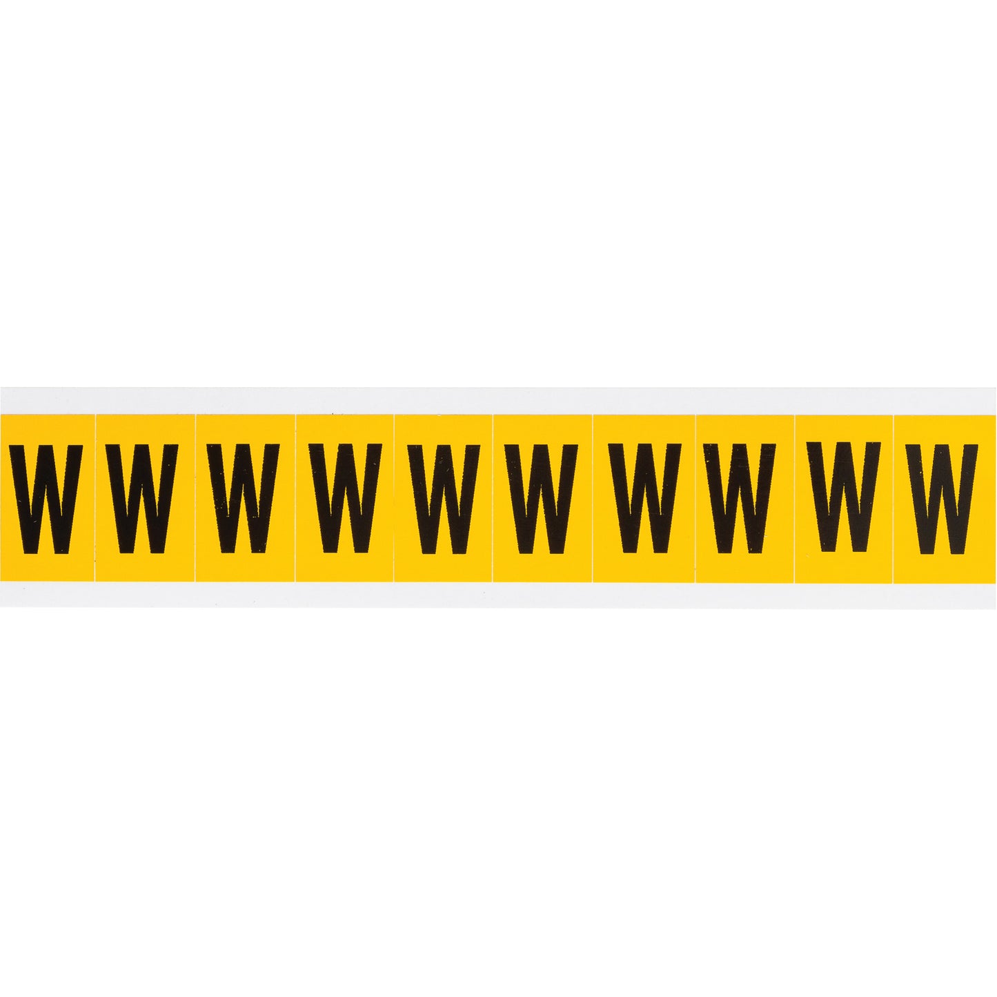 Brady Individual Number & Letter Labels, W, 1" H, Black on Yellow