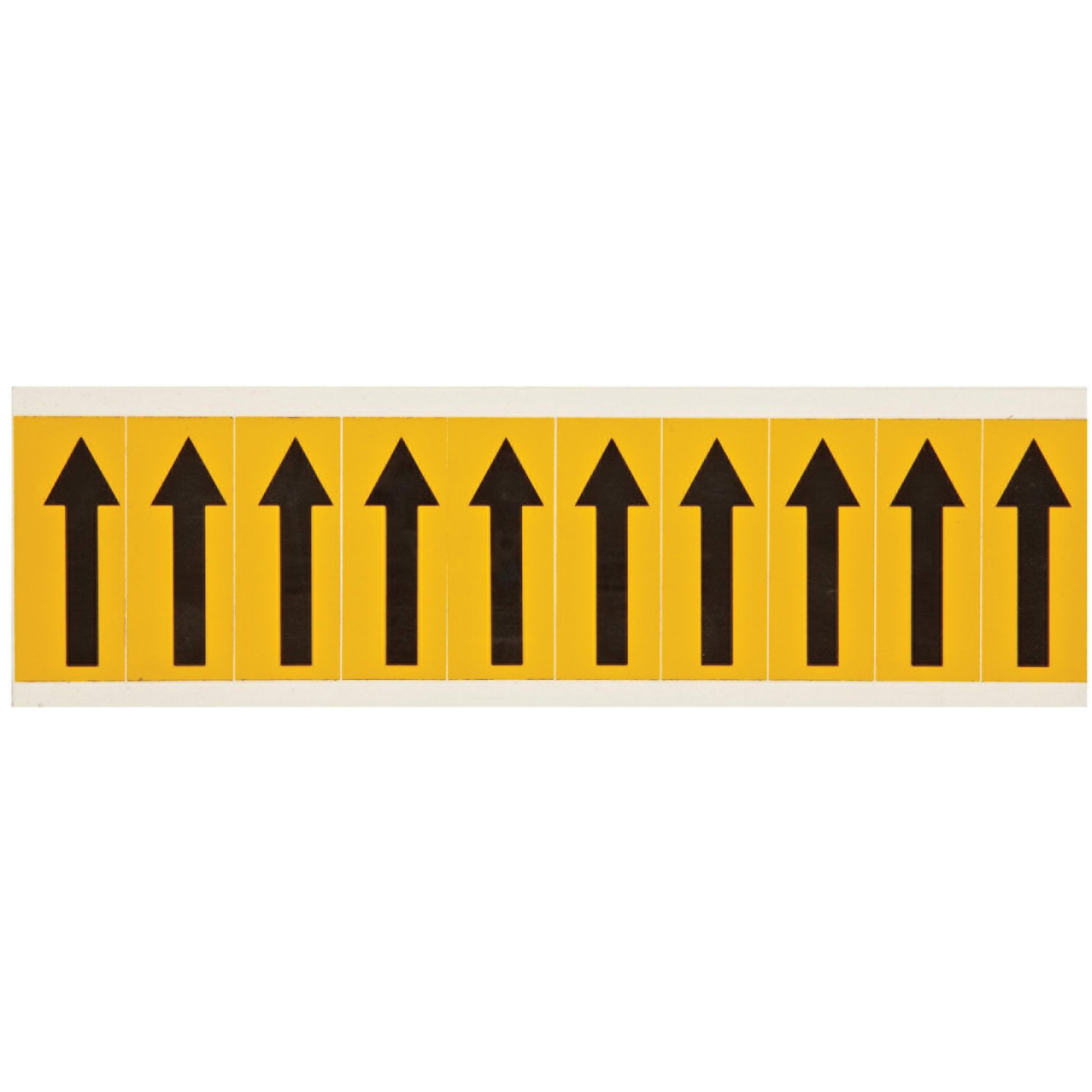 Brady Individual Number and Letter Labels, Arrow Symbol, 2" H, Black on Yellow