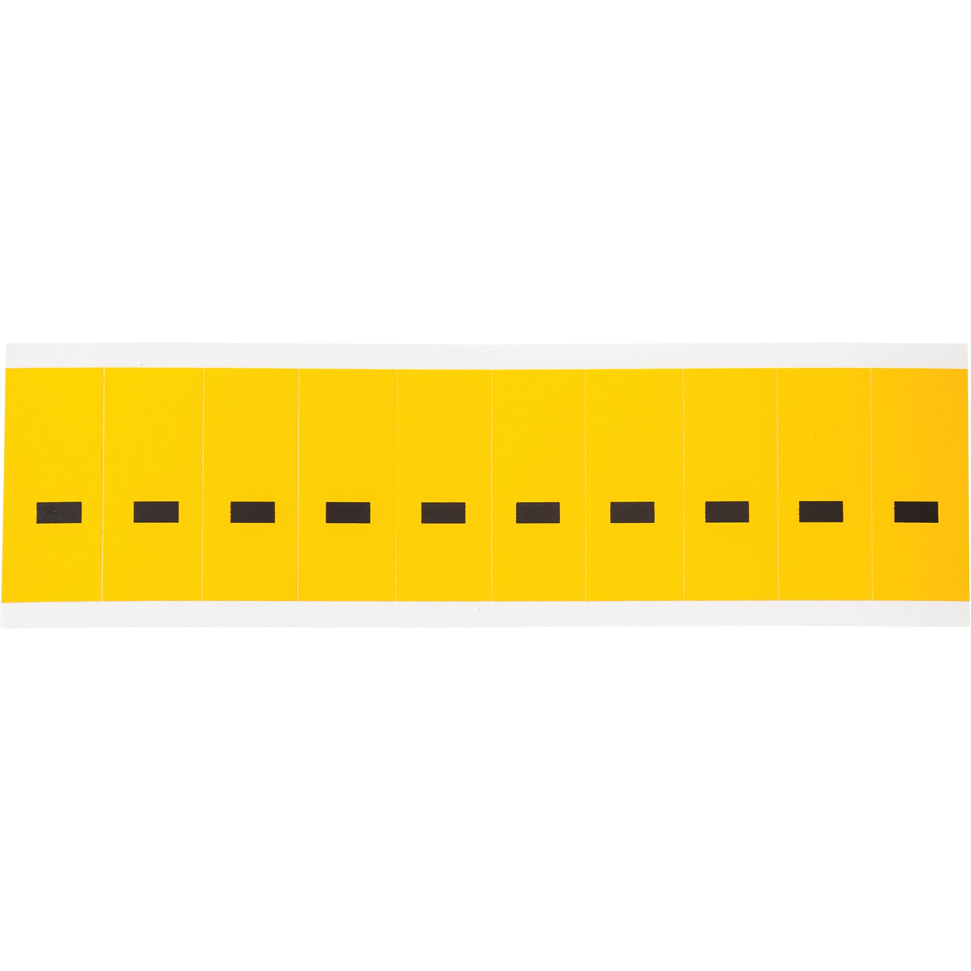 Brady Individual Number & Letter Labels, Dash (-), 2" H, Black on Yellow