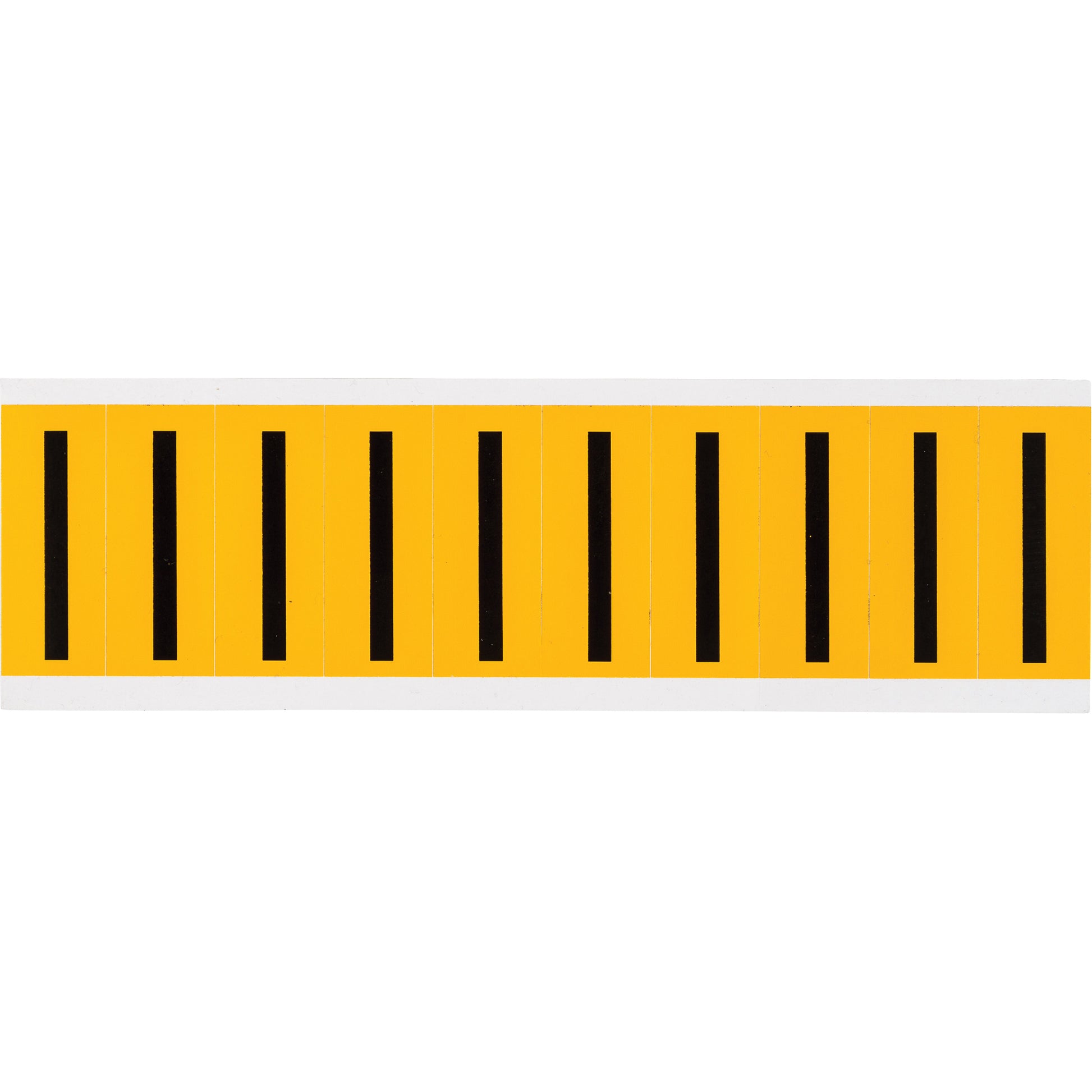 Brady Individual Number and Letter Labels, I, 2" H, Black on Yellow