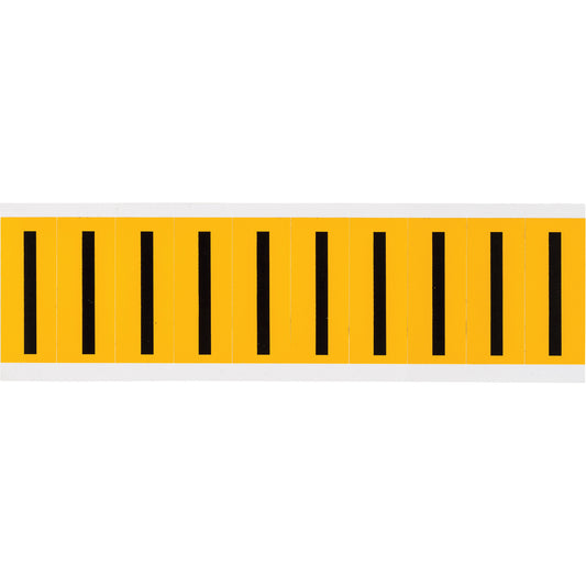 Brady Individual Number and Letter Labels, I, 2" H, Black on Yellow