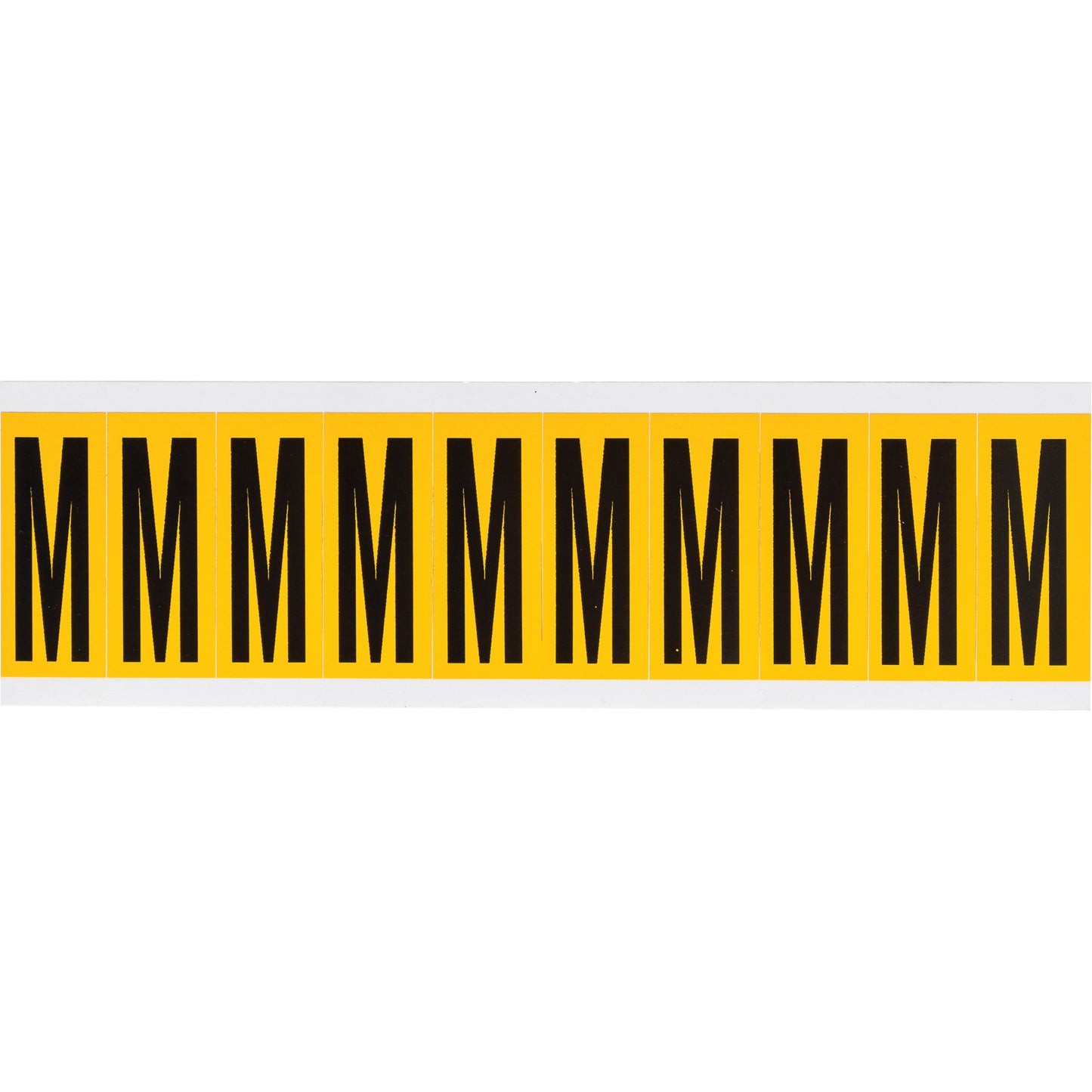 Brady Individual Number & Letter Labels, M, 2" H, Black on Yellow