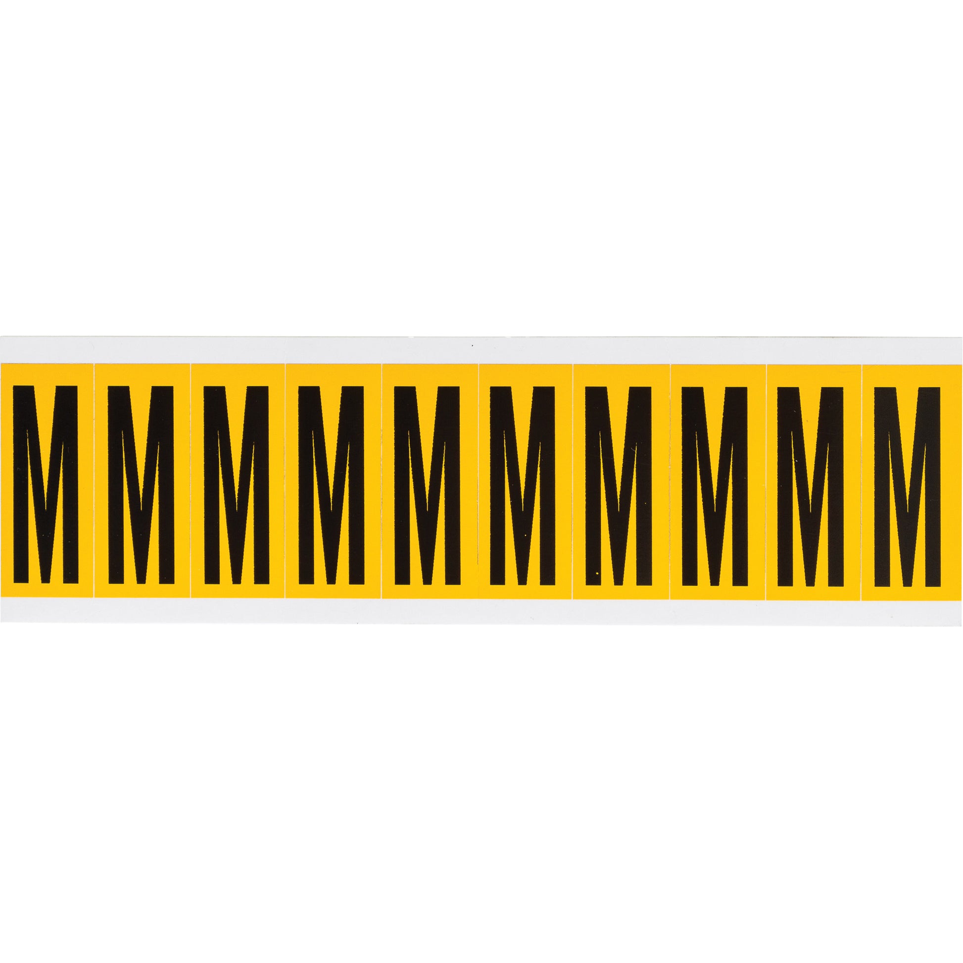 Brady Individual Number & Letter Labels, M, 2" H, Black on Yellow
