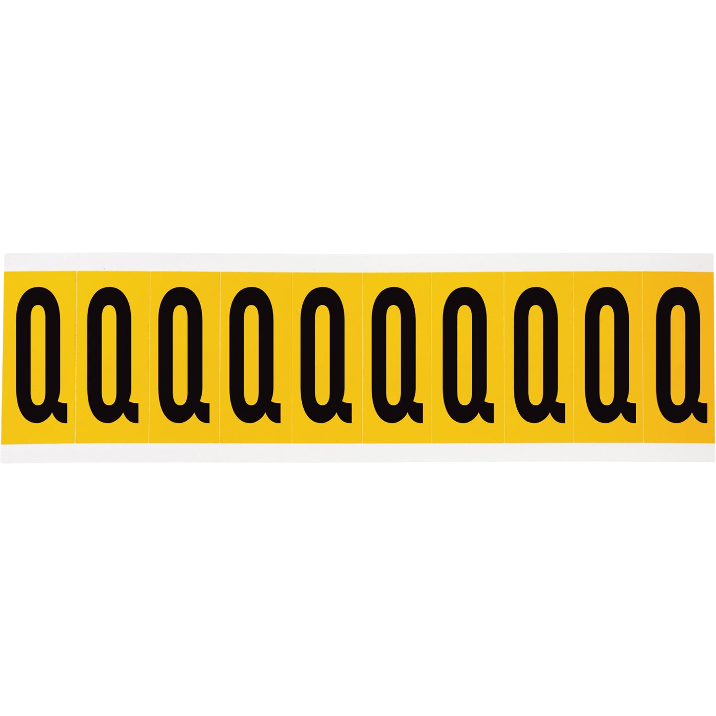 Brady Individual Number & Letter Labels, Q, 2" H, Black on Yellow