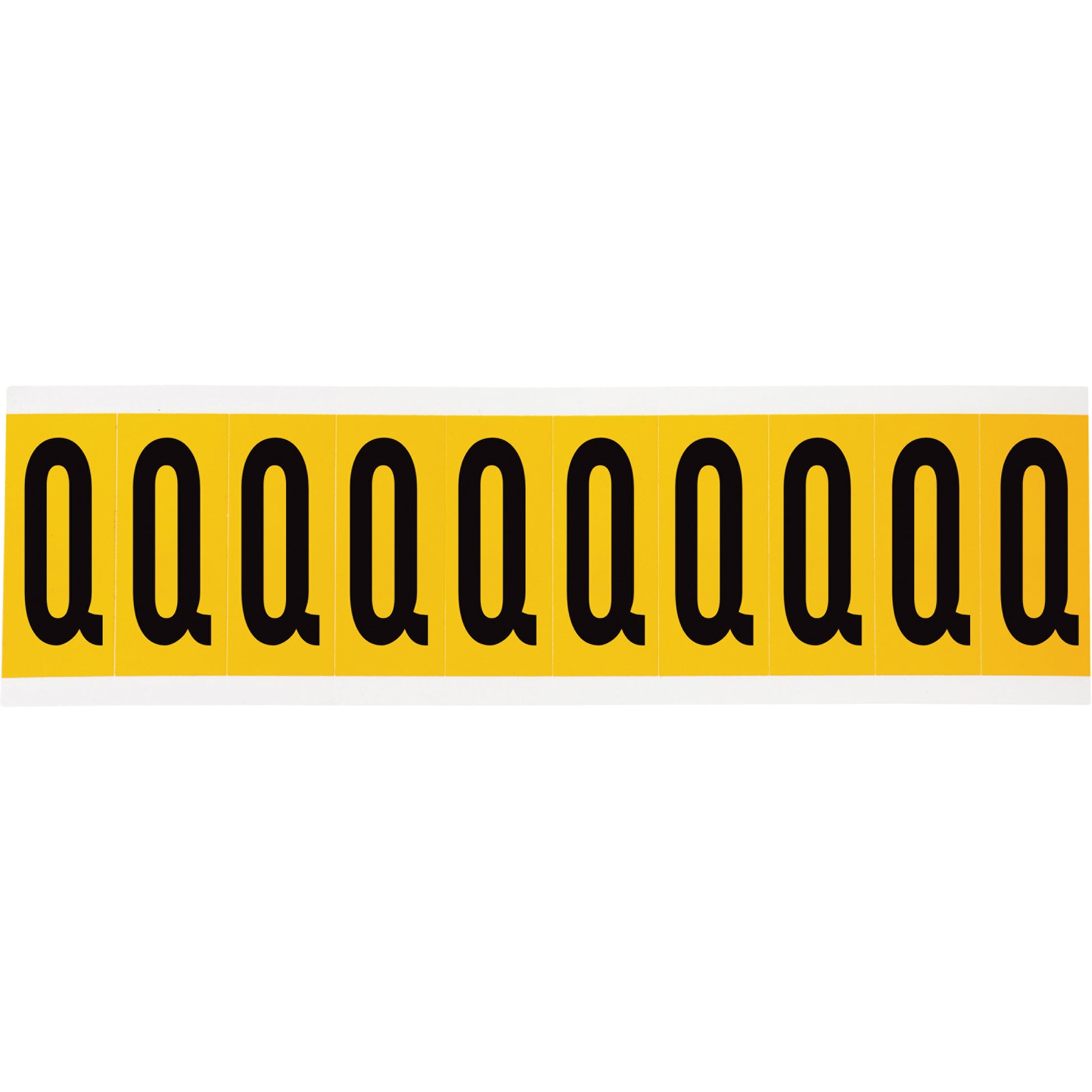 Brady Individual Number & Letter Labels, Q, 2" H, Black on Yellow