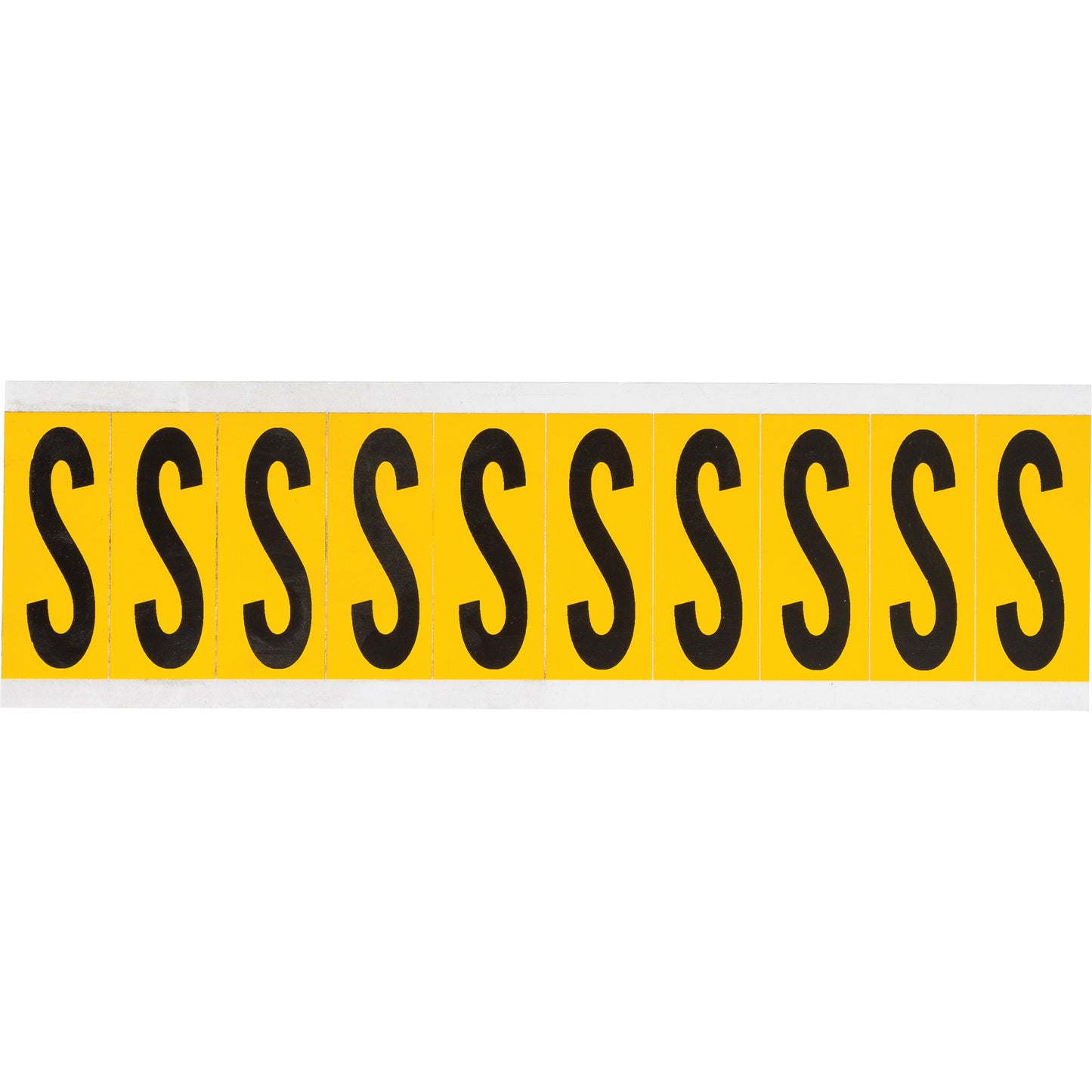 Brady Individual Number & Letter Labels, S, 2" H, Black on Yellow