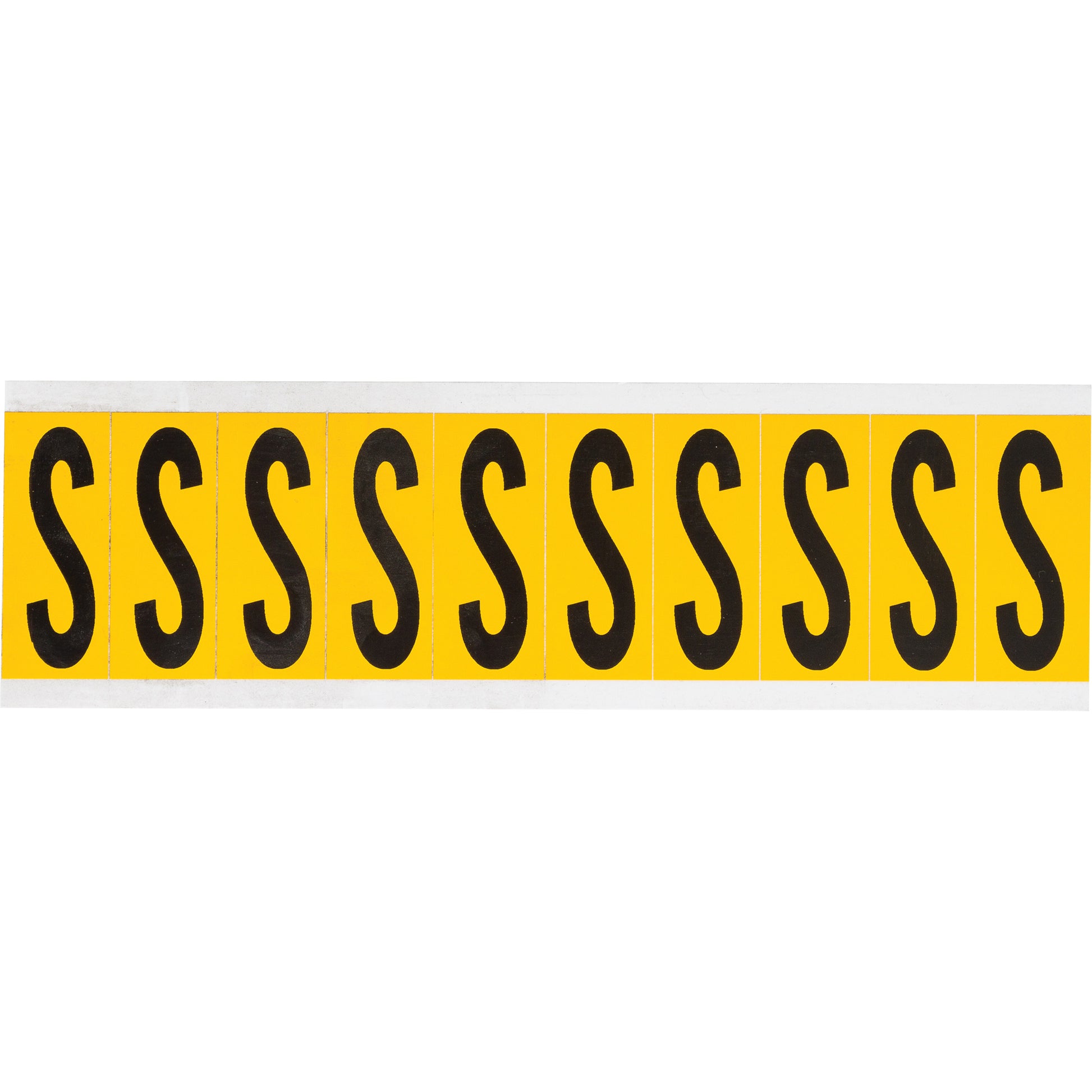 Brady Individual Number & Letter Labels, S, 2" H, Black on Yellow