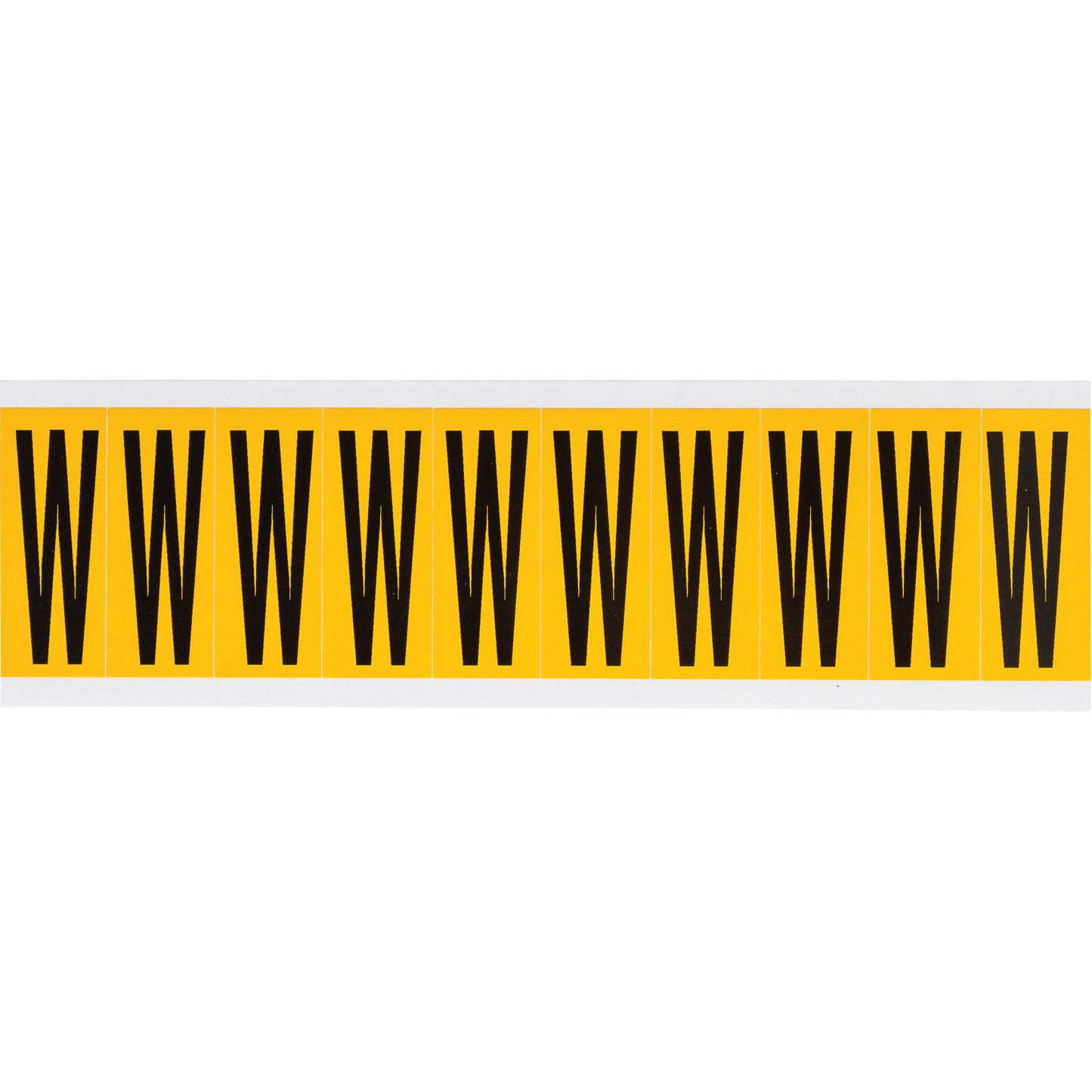 Brady Individual Number & Letter Labels, W, 2" H, Black on Yellow