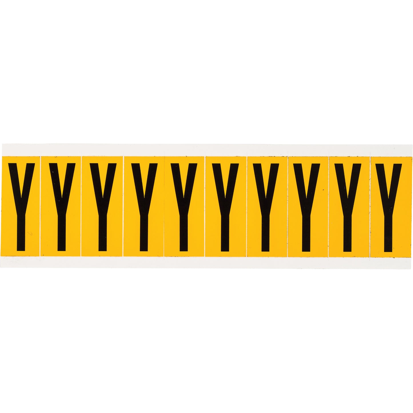 Brady Individual Number & Letter Labels, Y, 2" H, Black on Yellow