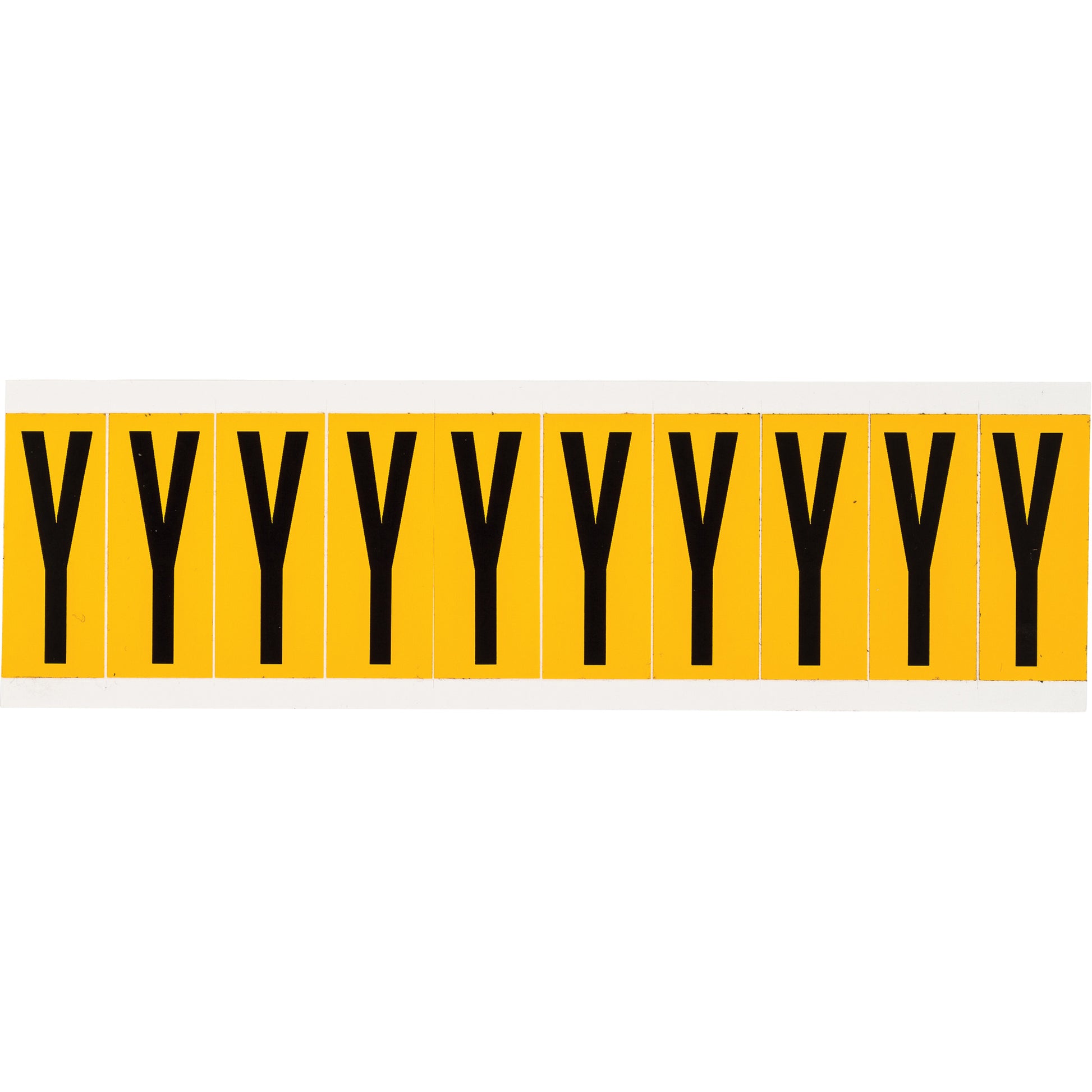 Brady Individual Number & Letter Labels, Y, 2" H, Black on Yellow