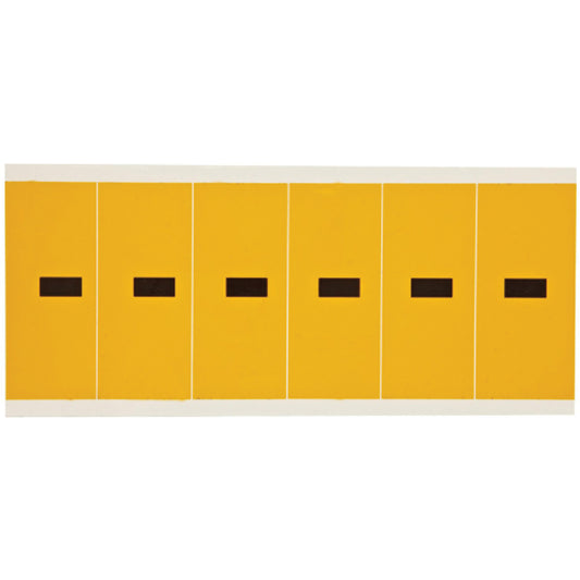Brady Individual Number & Letter Labels, Dash (-), 3" H, Black on Yellow