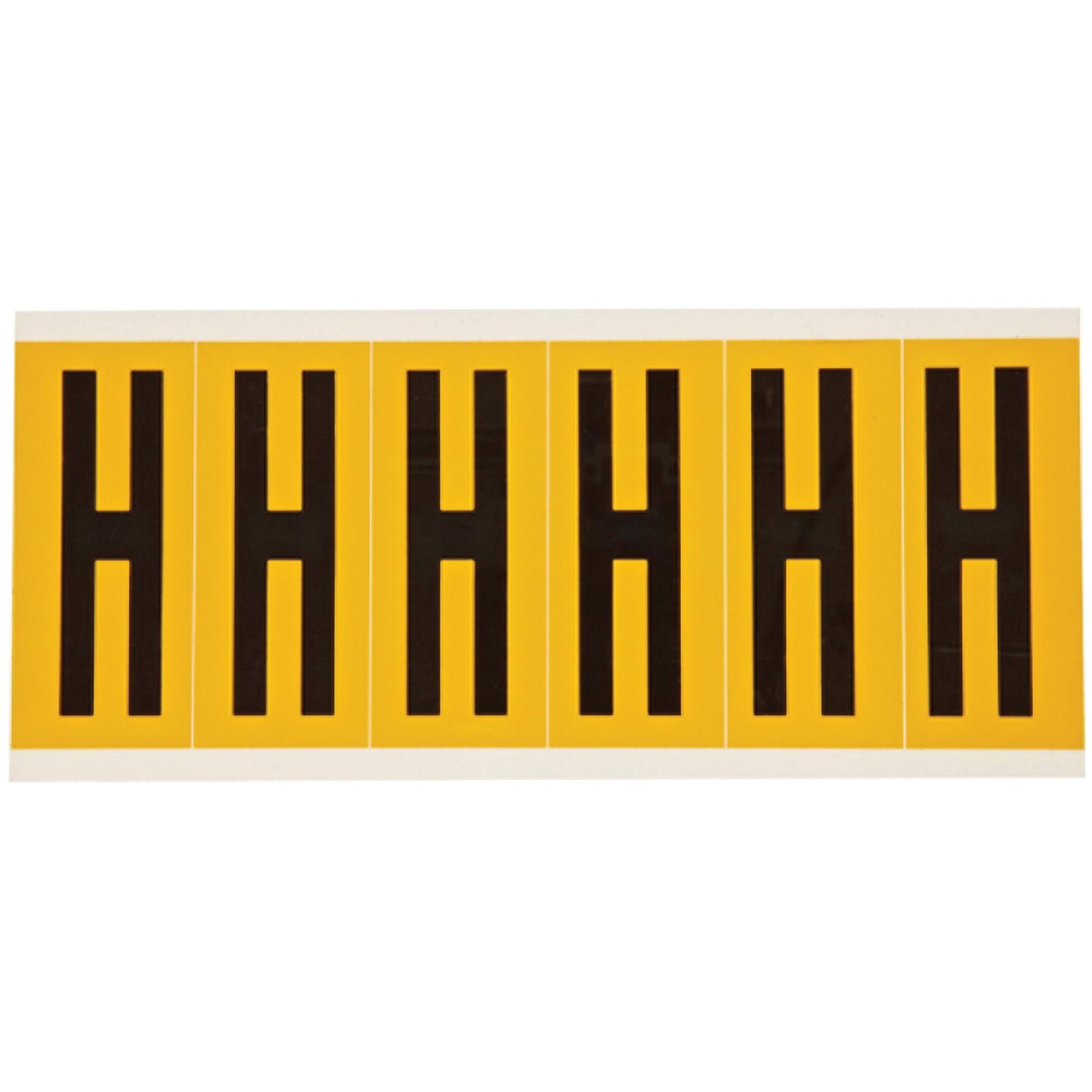 Brady Individual Number and Letter Labels, H, 3" H, Black on Yellow