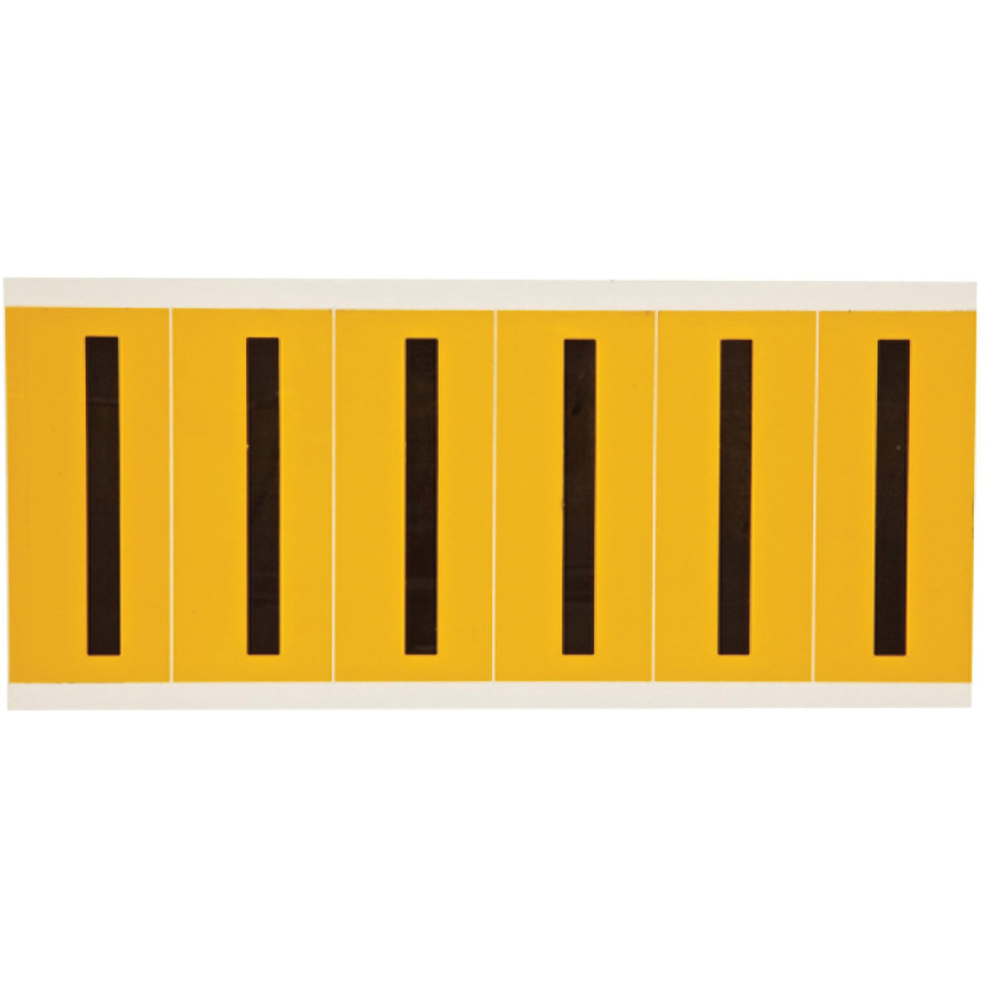 Brady Individual Number and Letter Labels, I, 3" H, Black on Yellow