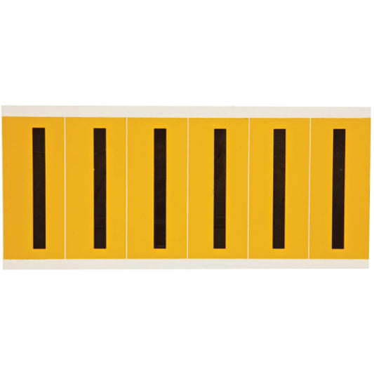 Brady Individual Number and Letter Labels, I, 3" H, Black on Yellow
