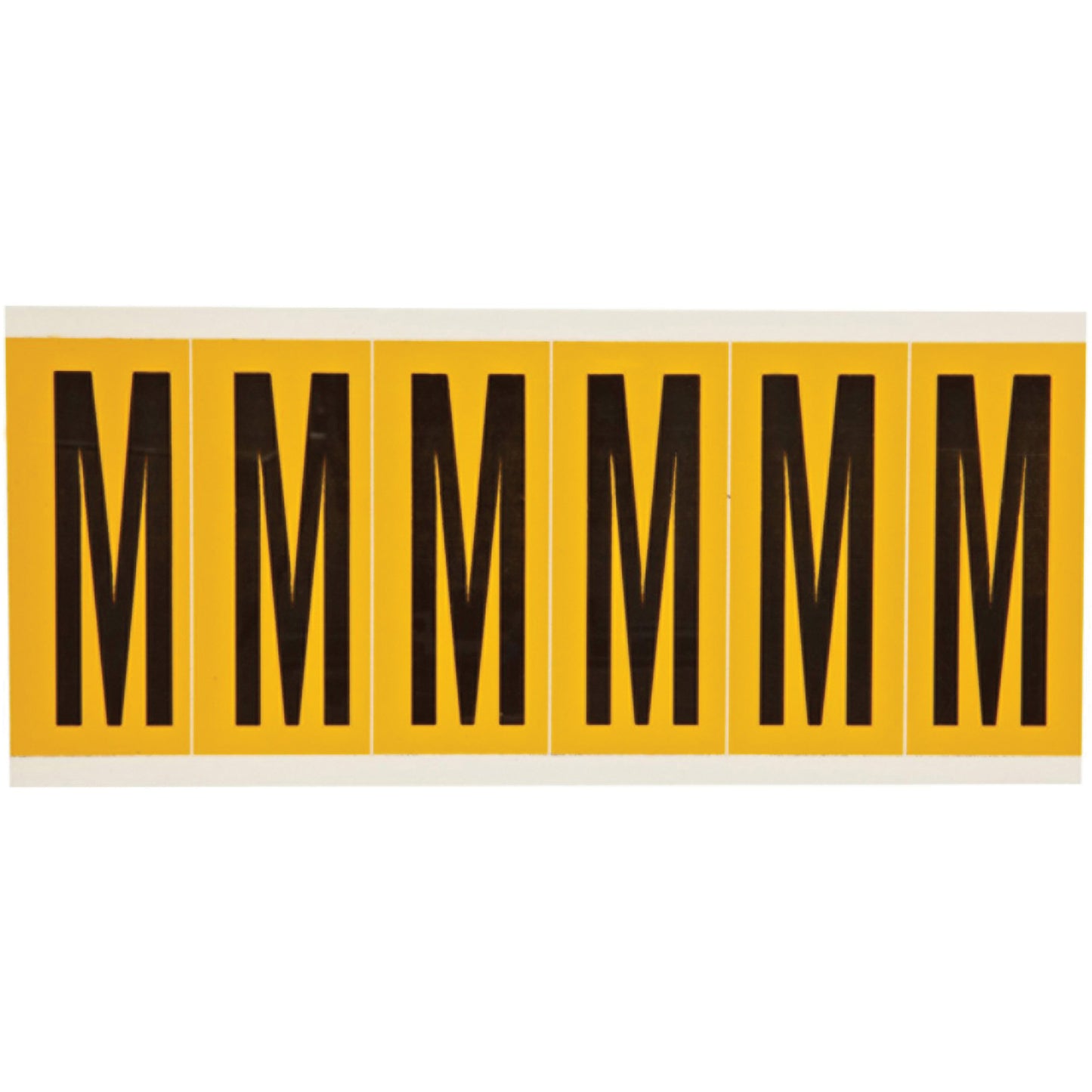 Brady Individual Number & Letter Labels, M, 3" H, Black on Yellow