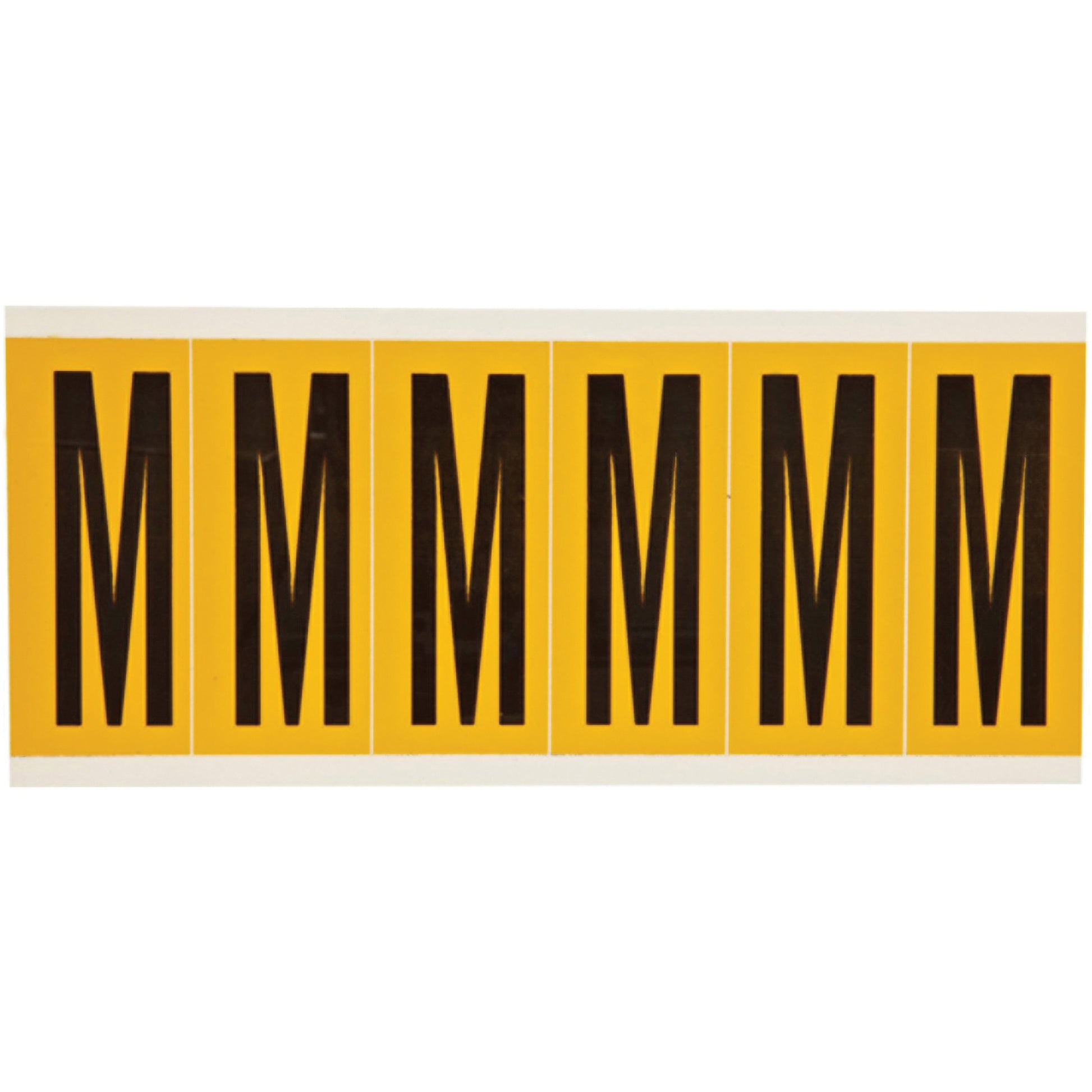 Brady Individual Number & Letter Labels, M, 3" H, Black on Yellow