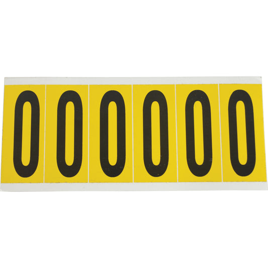 Brady Individual Number & Letter Labels, O, 3" H, Black on Yellow