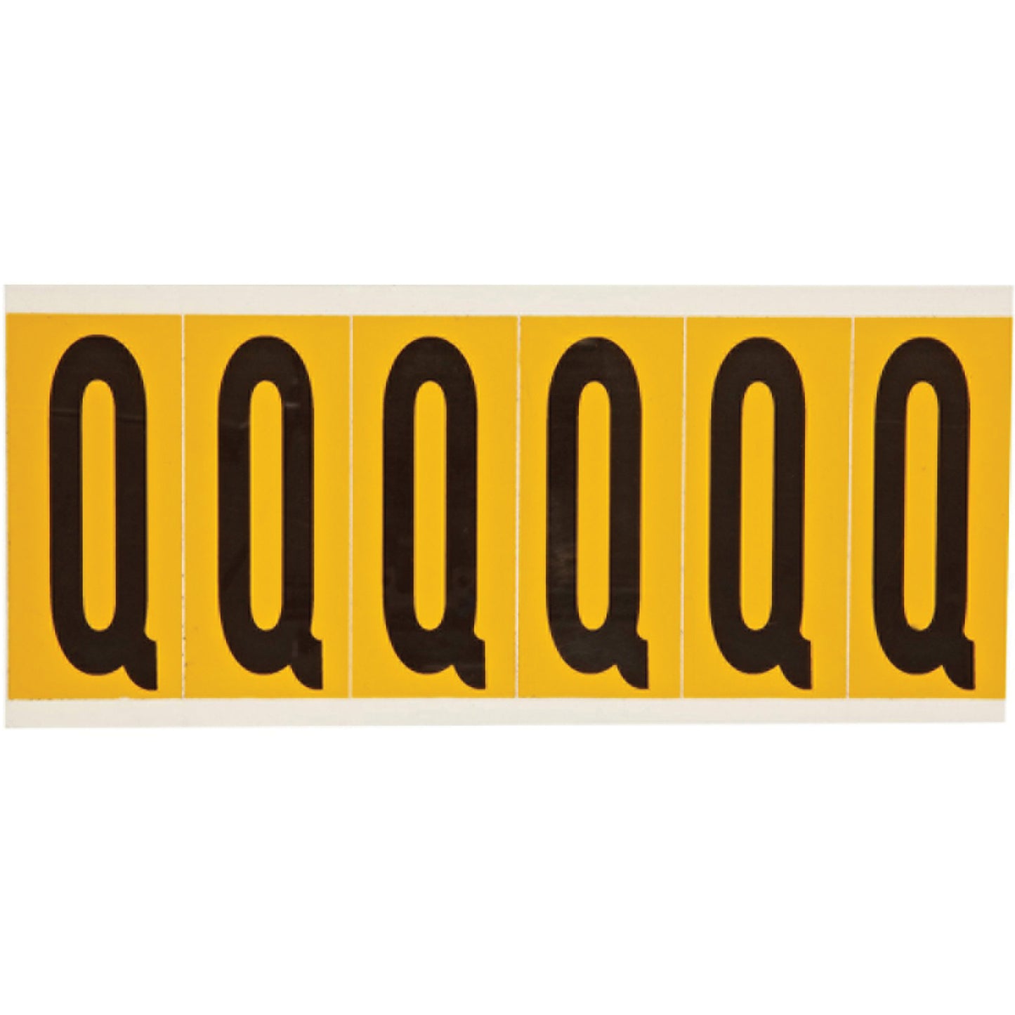 Brady Individual Number & Letter Labels, Q, 3" H, Black on Yellow