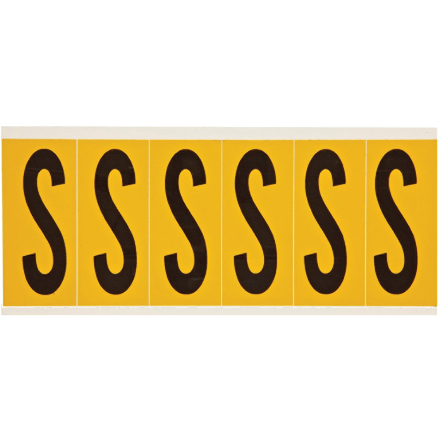 Brady Individual Number & Letter Labels, S, 3" H, Black on Yellow