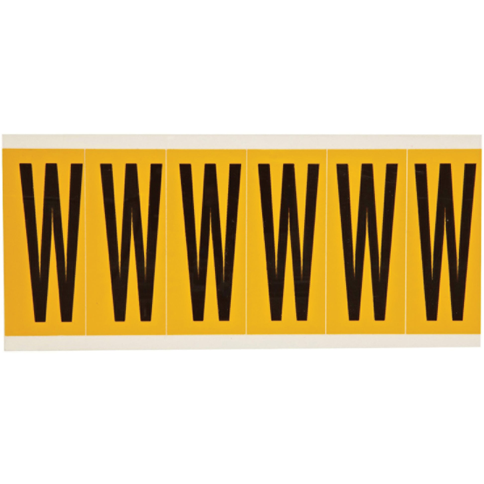 Brady Individual Number & Letter Labels, W, 3" H, Black on Yellow