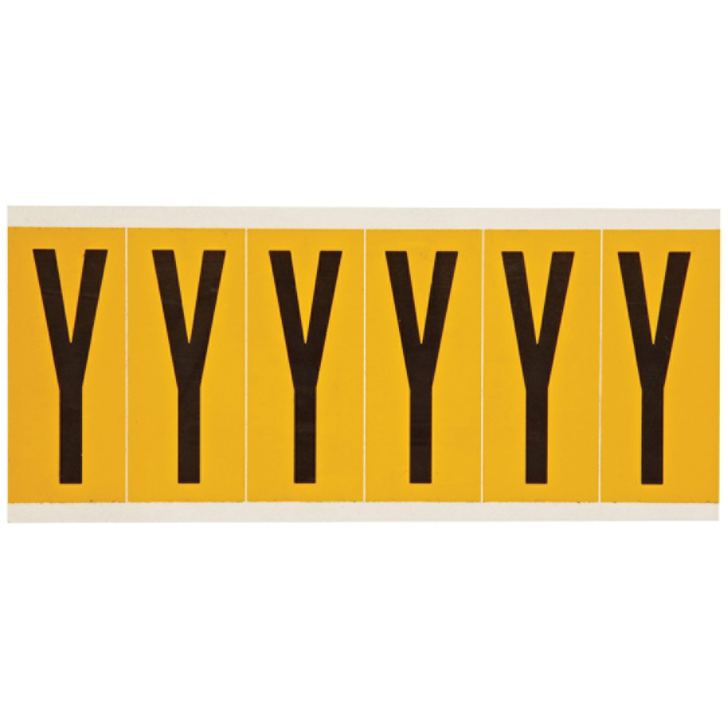Brady Individual Number & Letter Labels, Y, 3" H, Black on Yellow