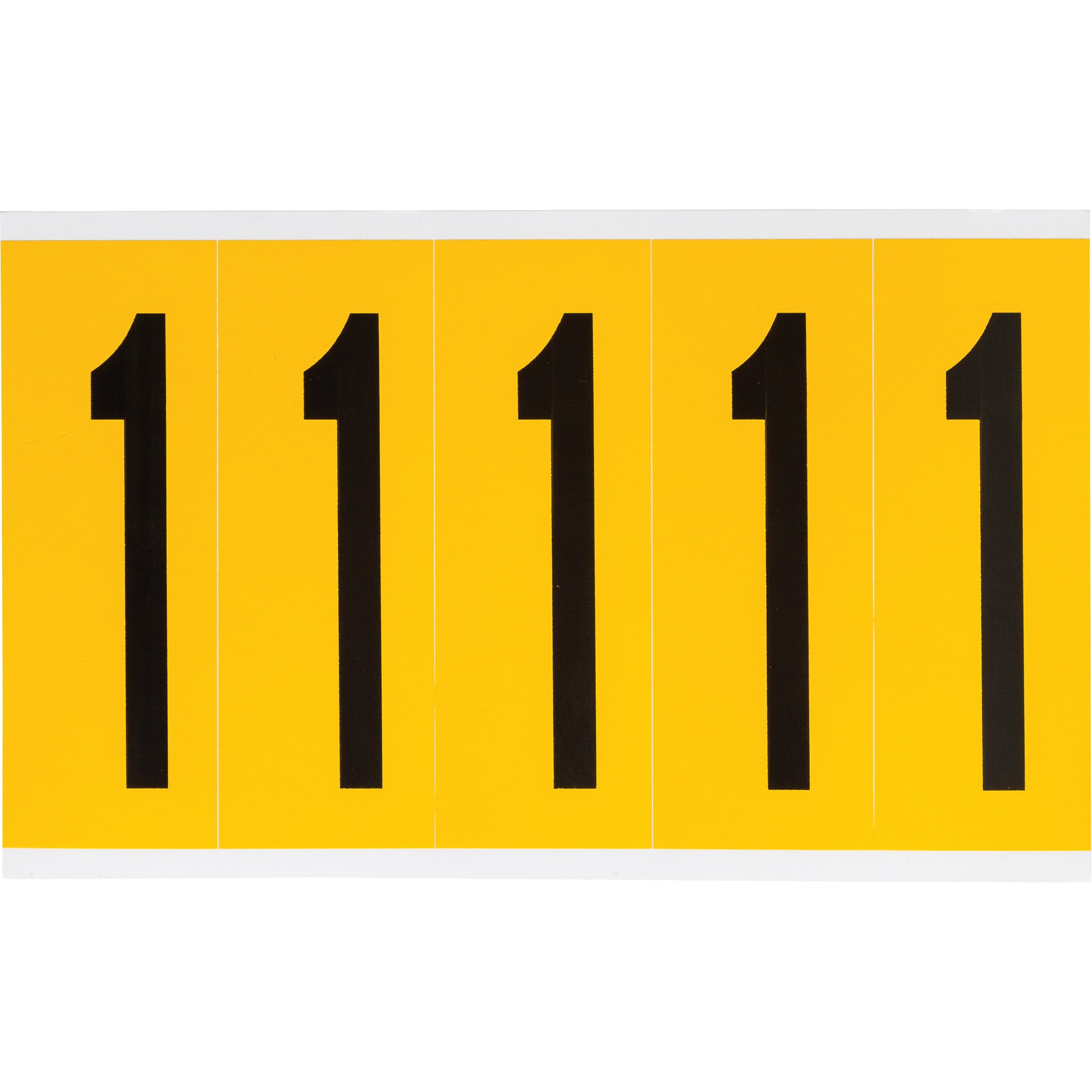 Brady Individual Number and Letter Labels, 1, 4" H, Black on Yellow