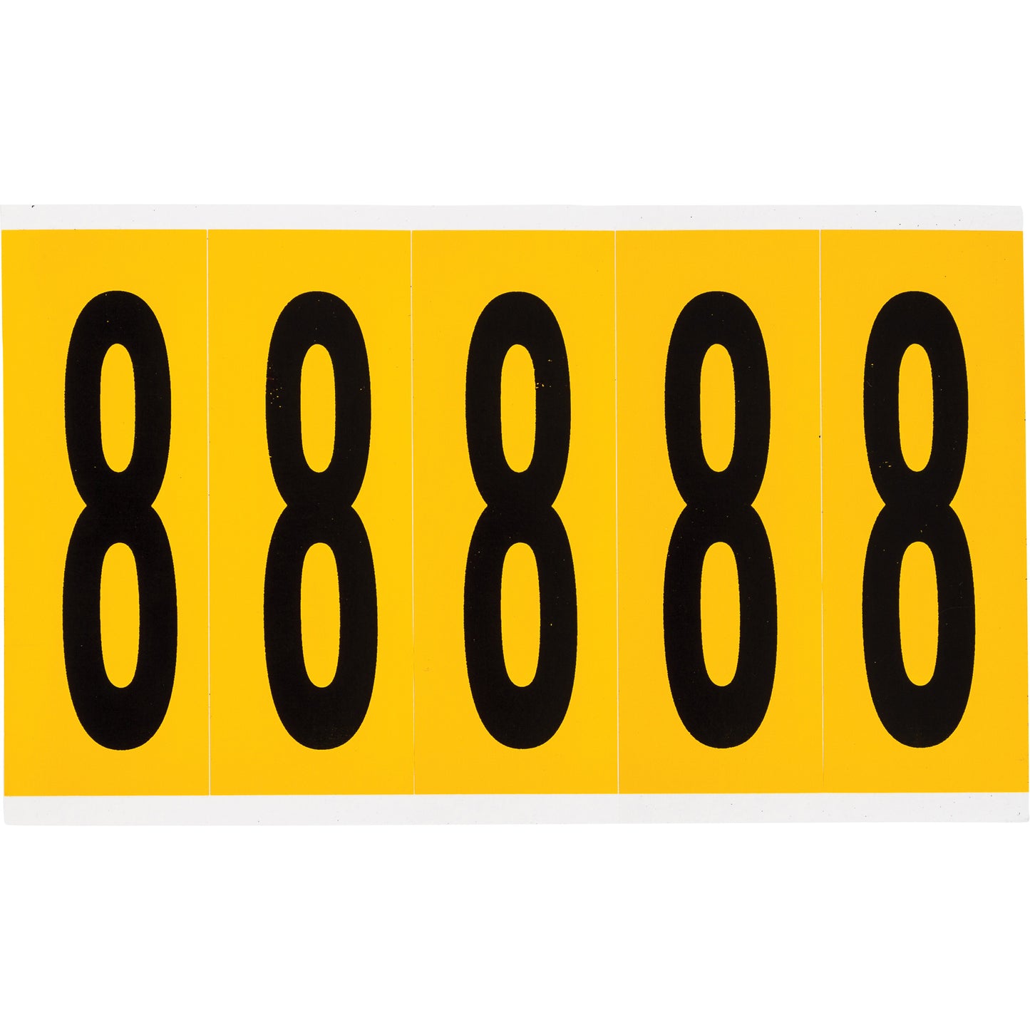 Brady Individual Number and Letter Labels, 8, 4" H, Black on Yellow