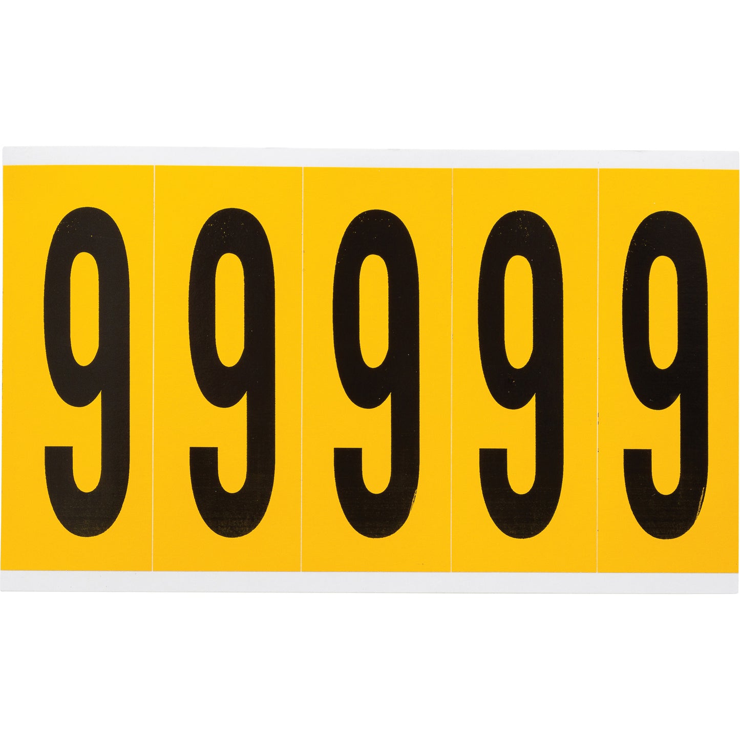 Brady Individual Number and Letter Labels, 9, 4" H, Black on Yellow