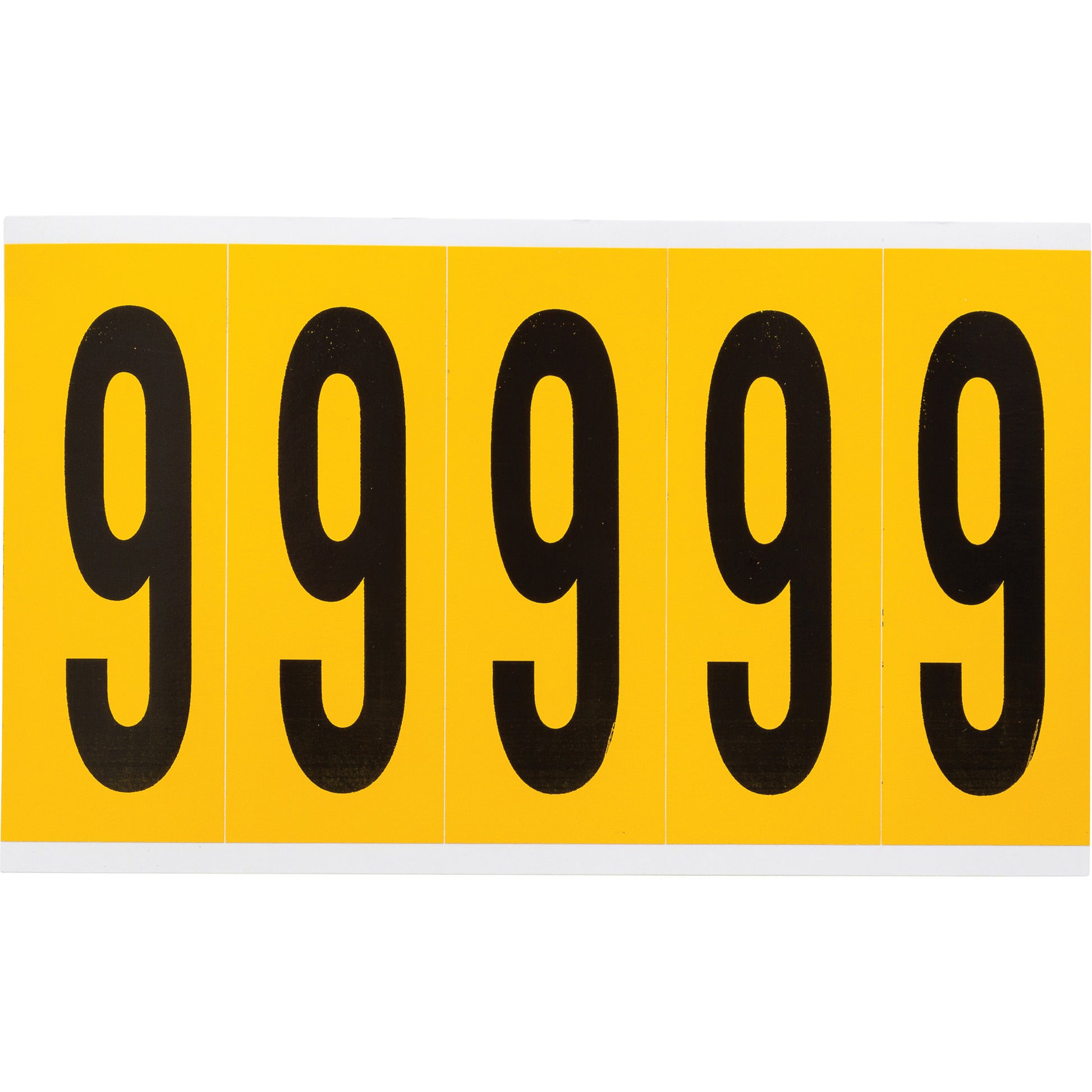 Brady Individual Number and Letter Labels, 9, 4" H, Black on Yellow