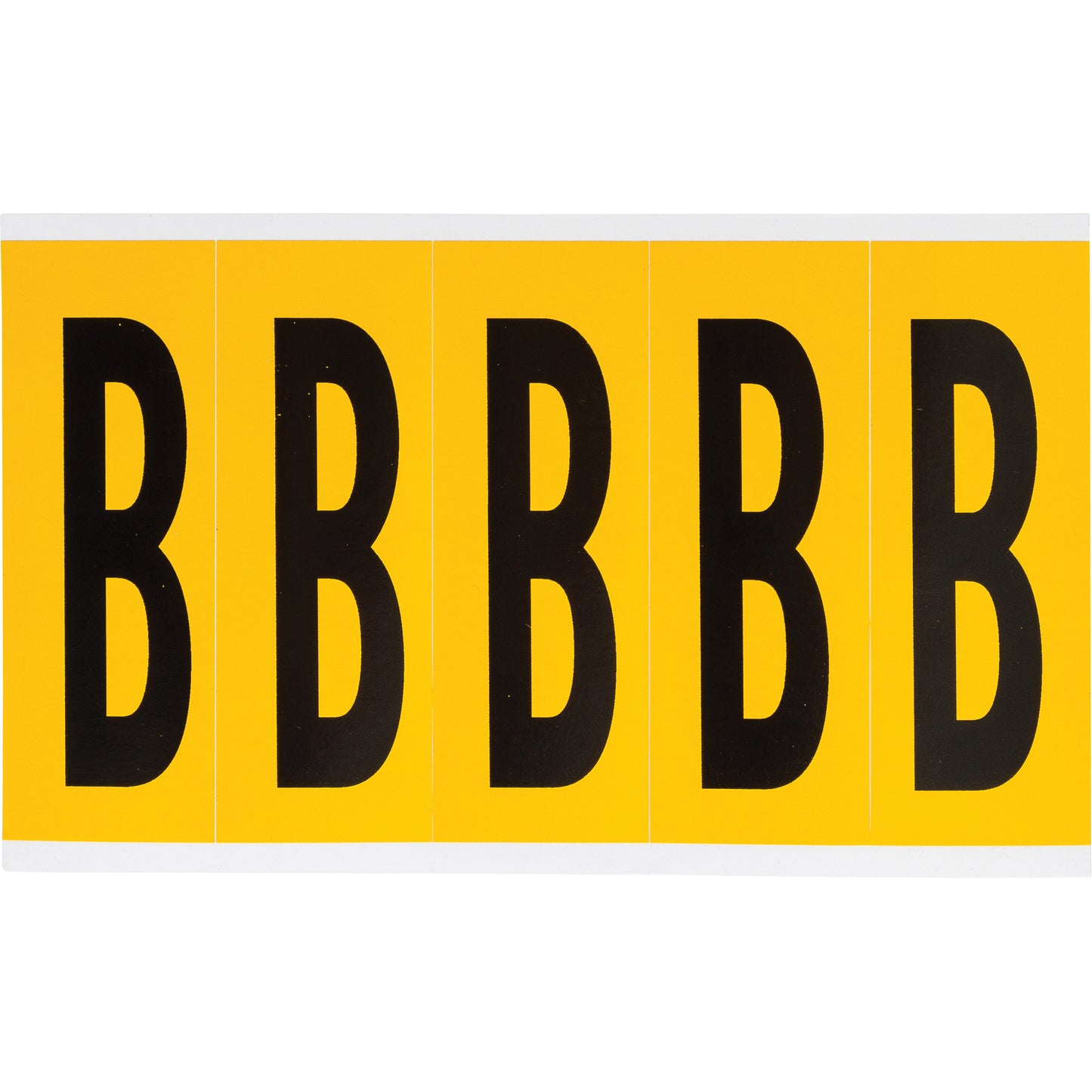 Brady Individual Number and Letter Labels, B, 4" H, Black on Yellow
