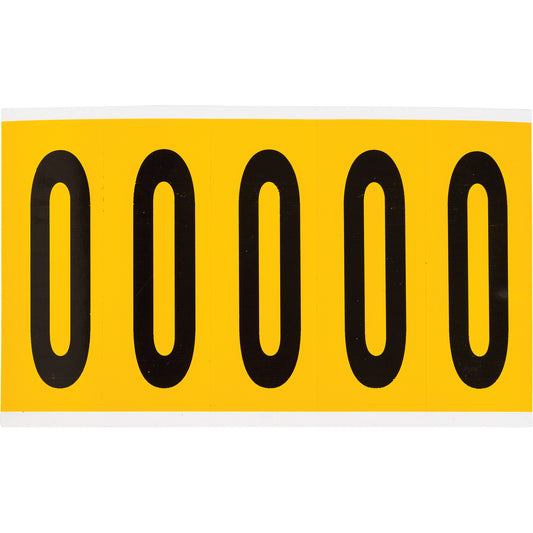 Brady Individual Number & Letter Labels, O, 4" H, Black on Yellow