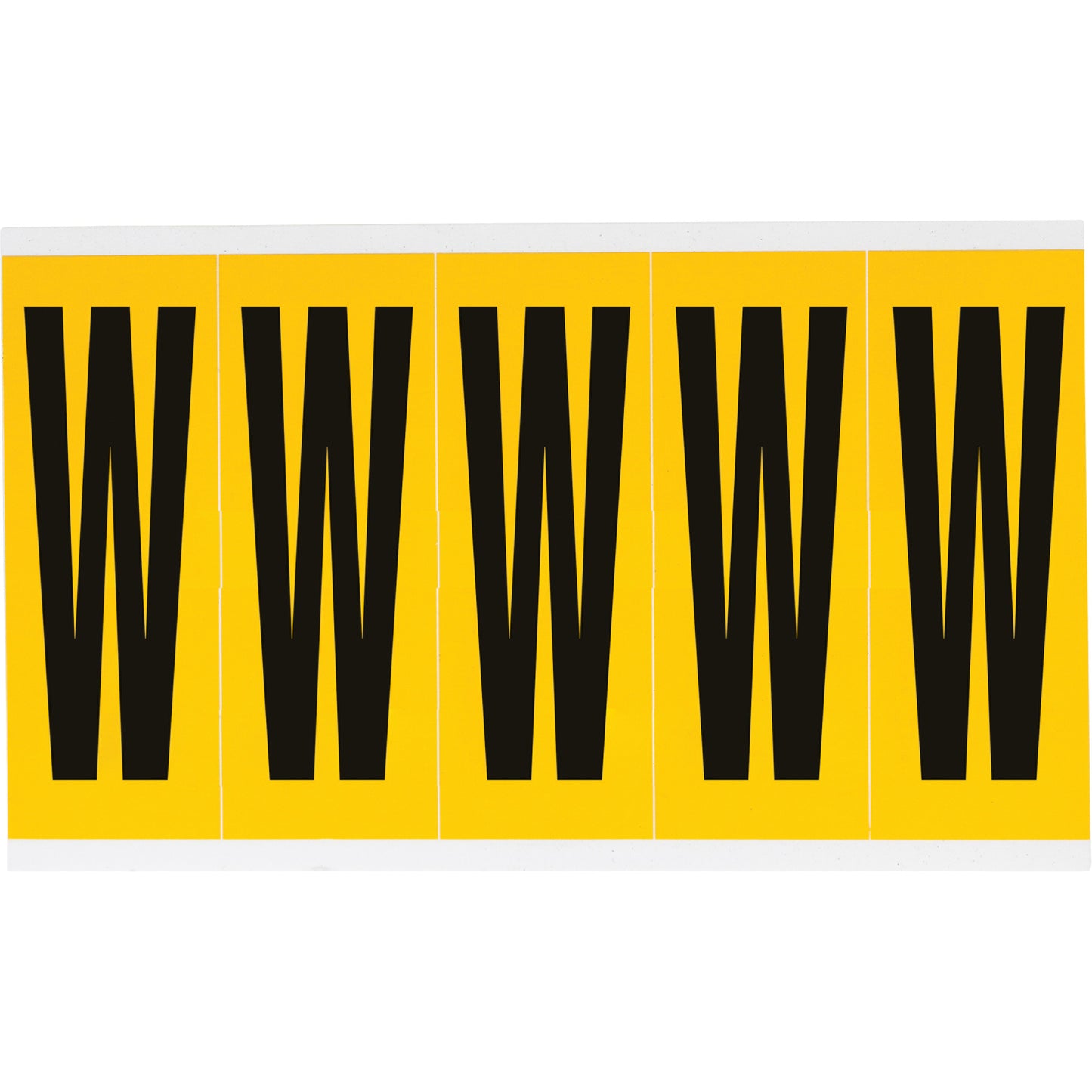Brady Individual Number & Letter Labels, W, 4" H, Black on Yellow