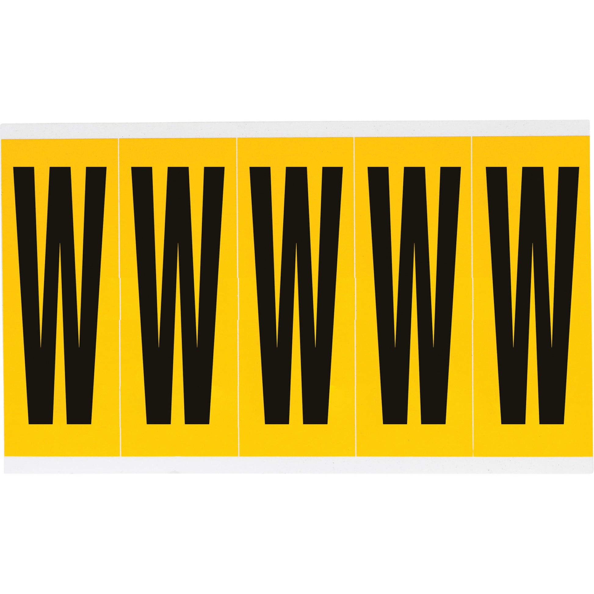 Brady Individual Number & Letter Labels, W, 4" H, Black on Yellow